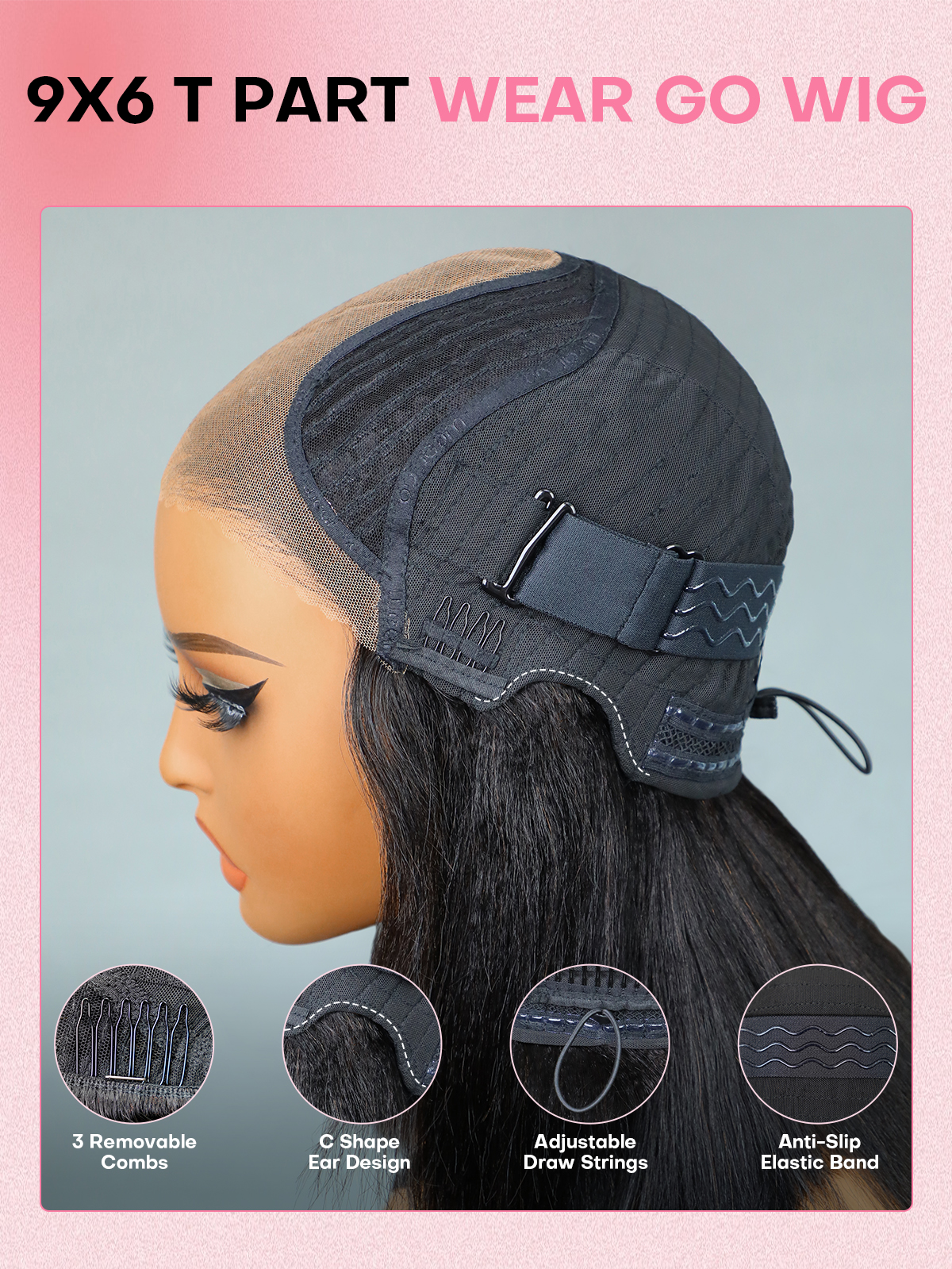 yaki straight layered bob wigs wear and go glueless t part wig