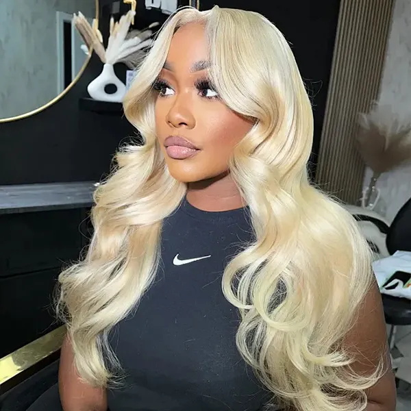 blonde glueless bady wave wig