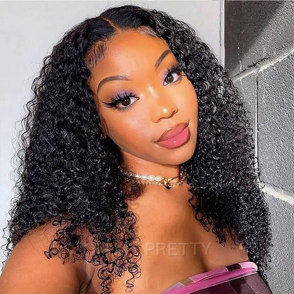 OhMyPretty Kinky Curly 13x4 Lace Front Wig With Pre-plucked Edges