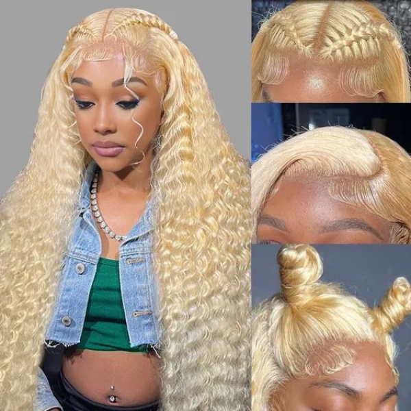 13x4 deep wave blonde wig