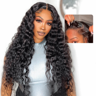 Loose Deep Wave Human Hair Wigs M Cap Pre Cut Lace