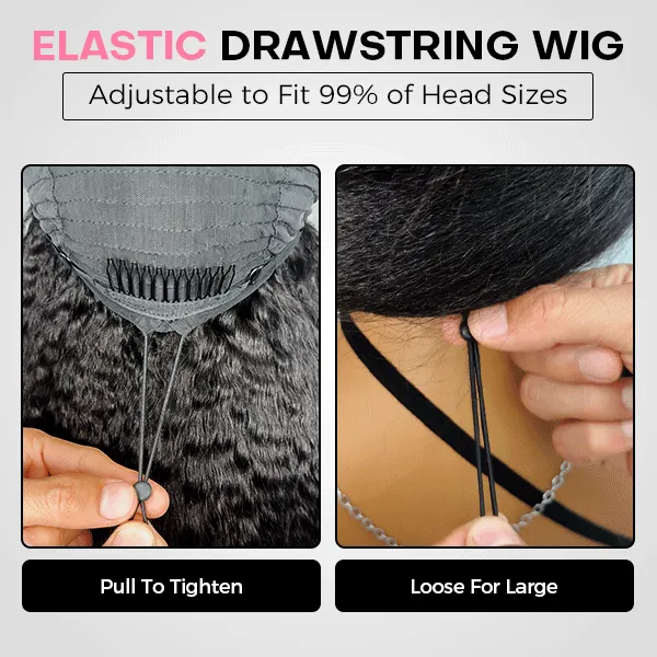 drawstring cap of human hair half wigs