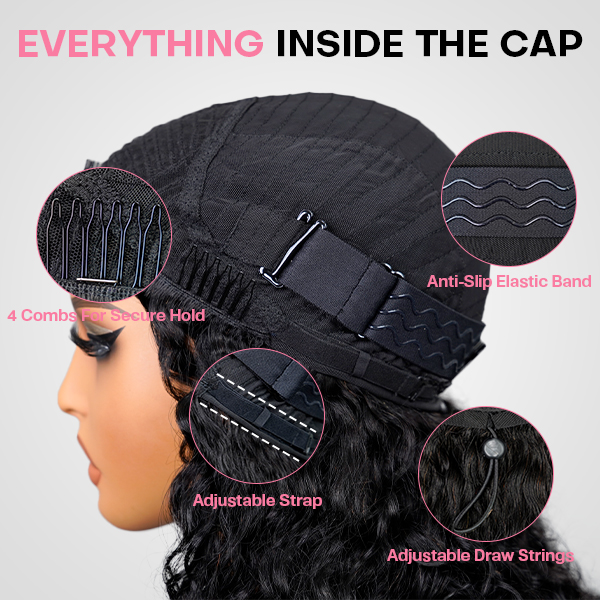OhMyPretty Wear Go Half Wig 3 IN 1 Kinky X Flip Over Wig For Beginner ...