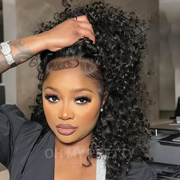 half up half down half wig hairstyle