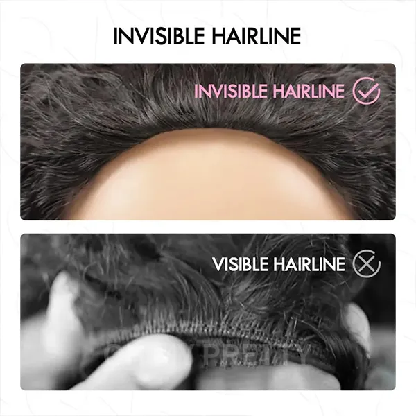 invisible hairline half wig