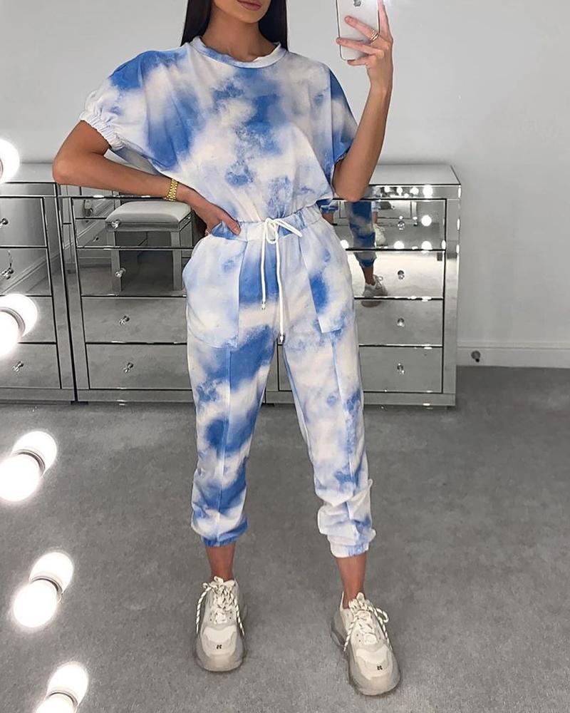 Tie-dye Leisure Two-piece Suit测试