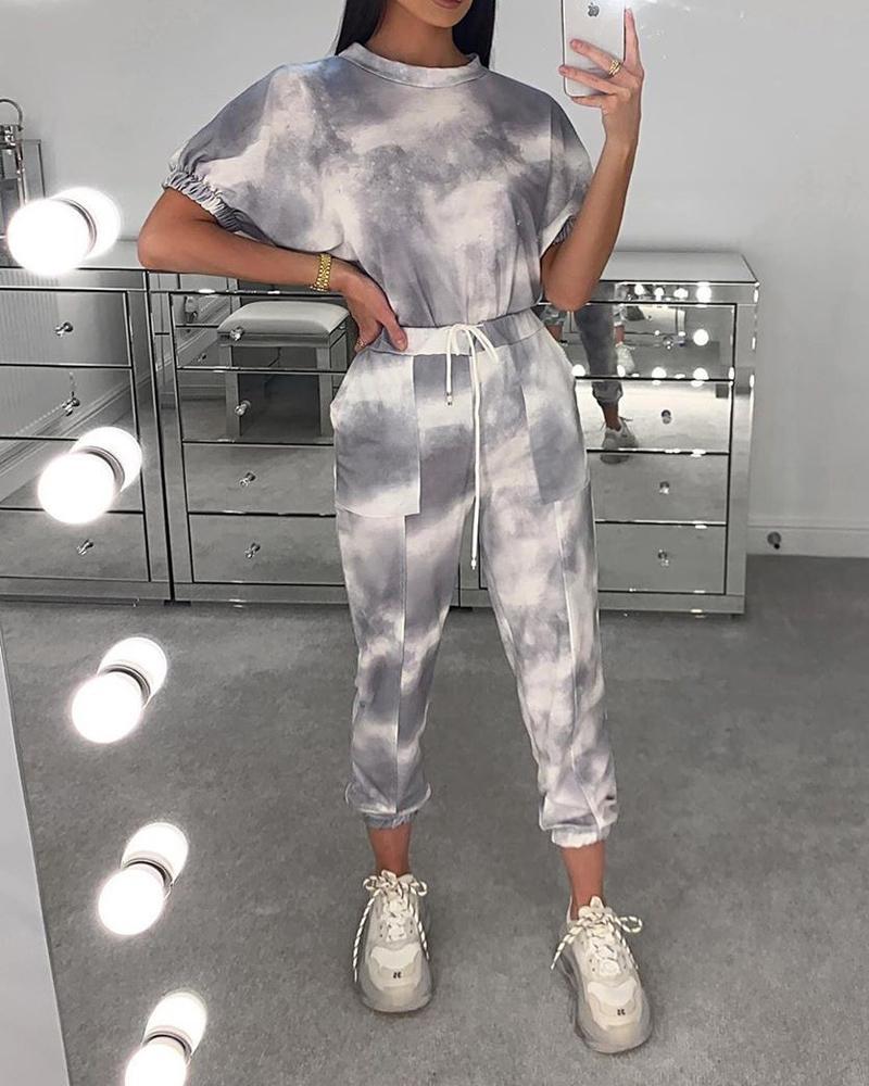 Tie-dye Leisure Two-piece Suit测试