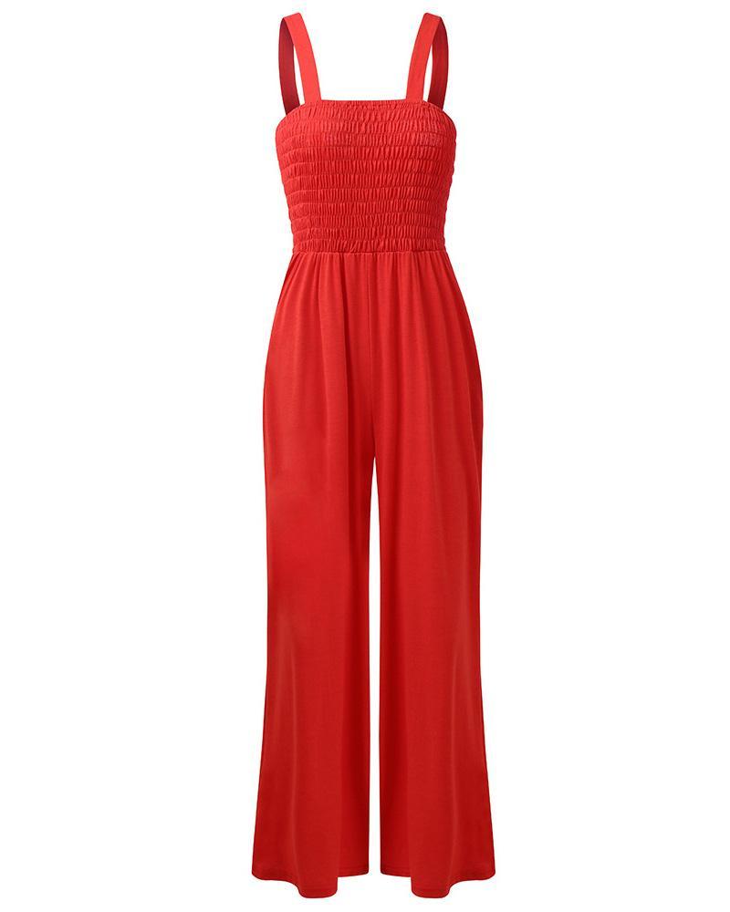 Loose Sleeveless Pleats Jumpsuit测试