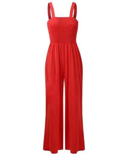 Loose Sleeveless Pleats Jumpsuit测试