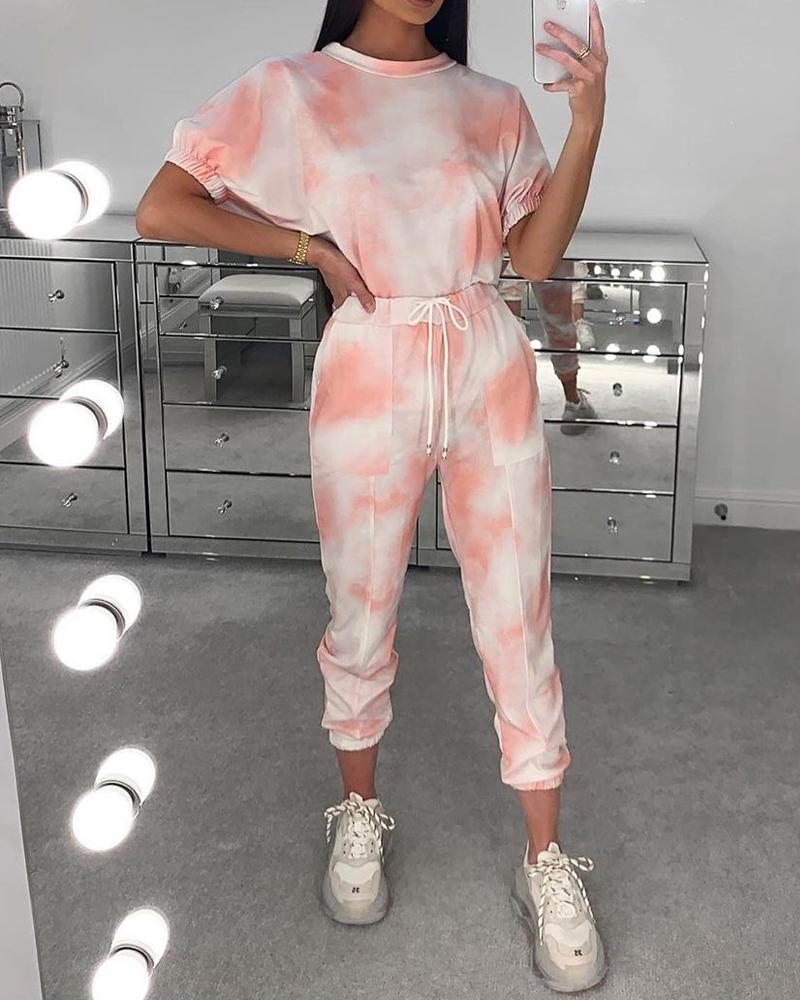 Tie-dye Leisure Two-piece Suit测试