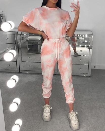 Tie-dye Leisure Two-piece Suit测试