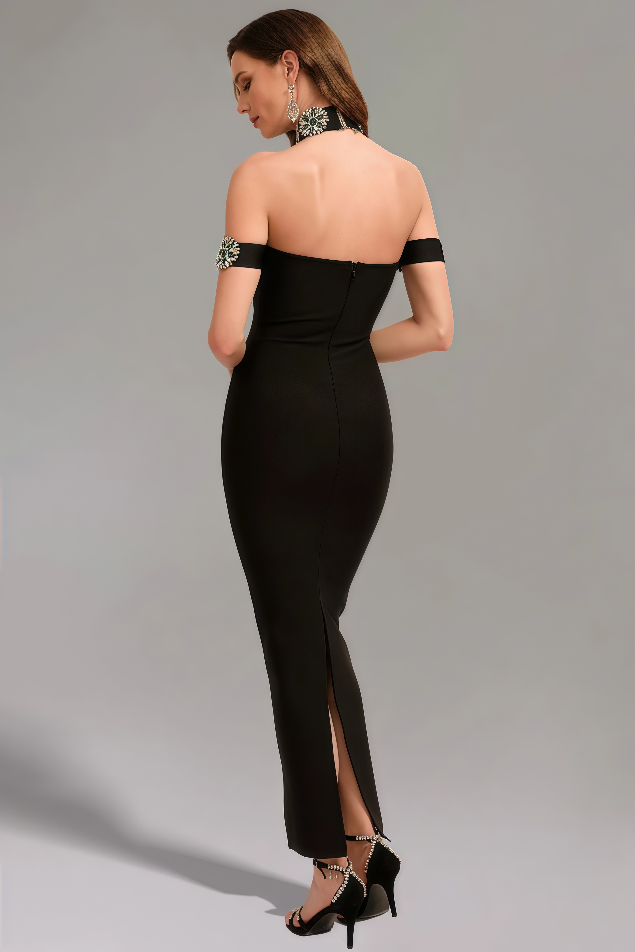 Mona Crystal Bandage Maxi Dress