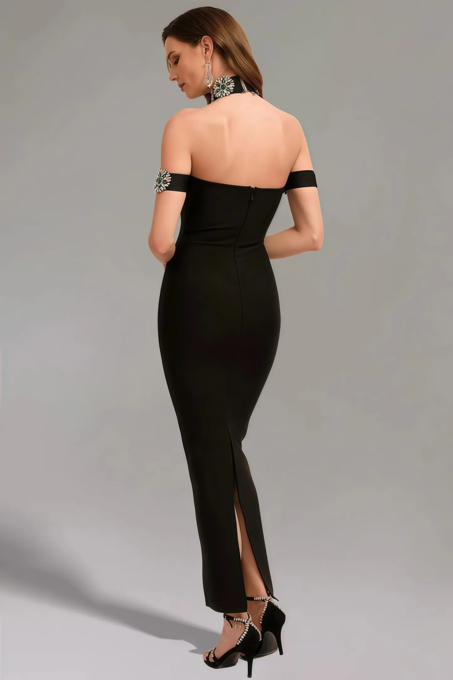 Mona Crystal Bandage Maxi Dress