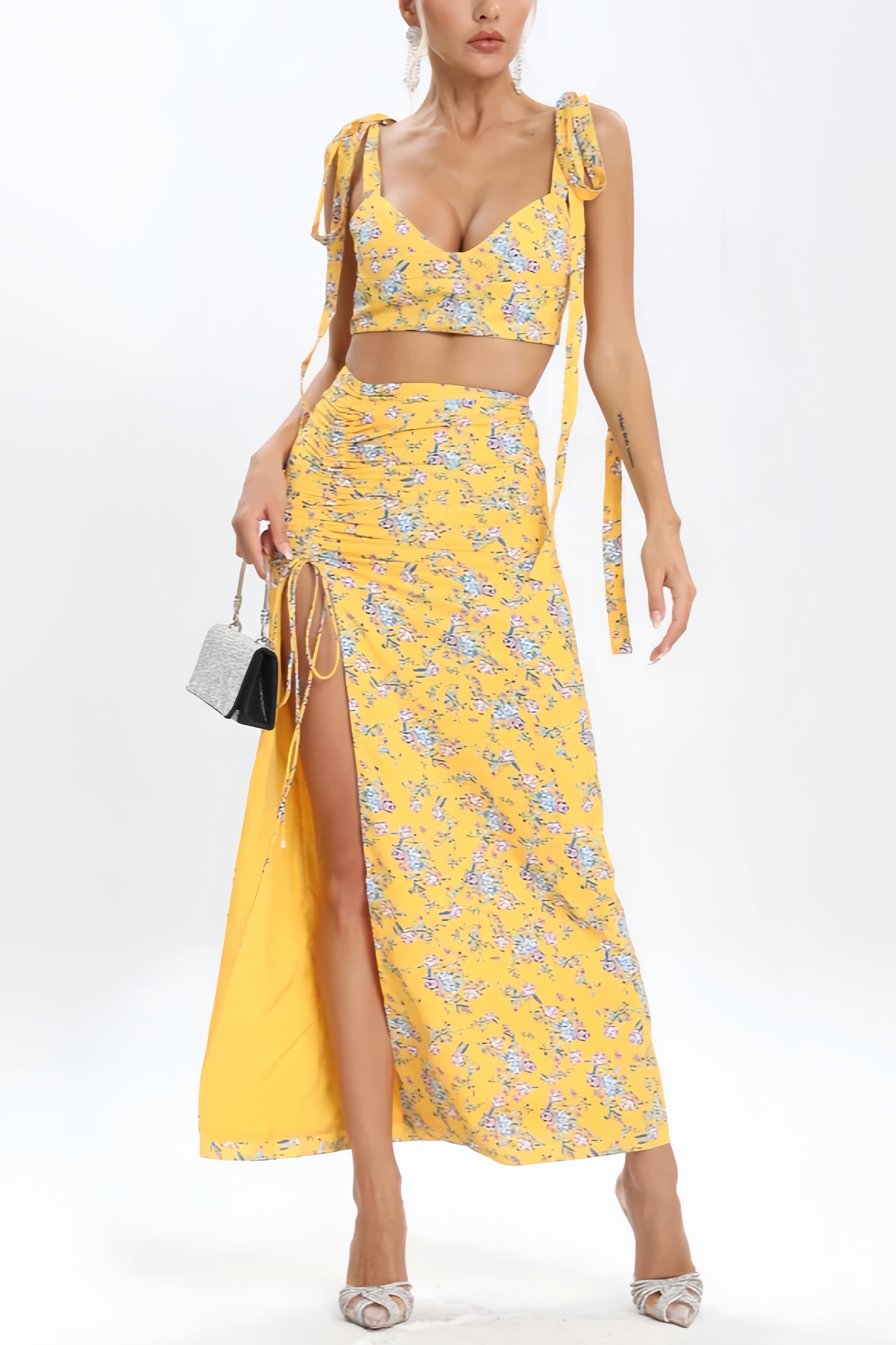 Gala  Floral Two Piece Set Dress