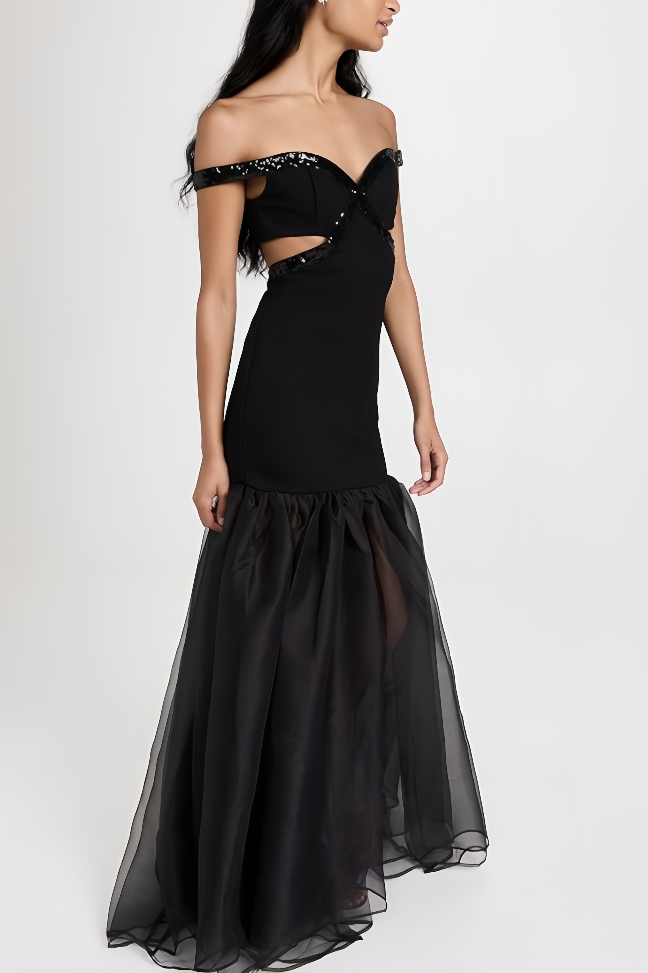 Rivka Sequined Ponte Maxi Dress