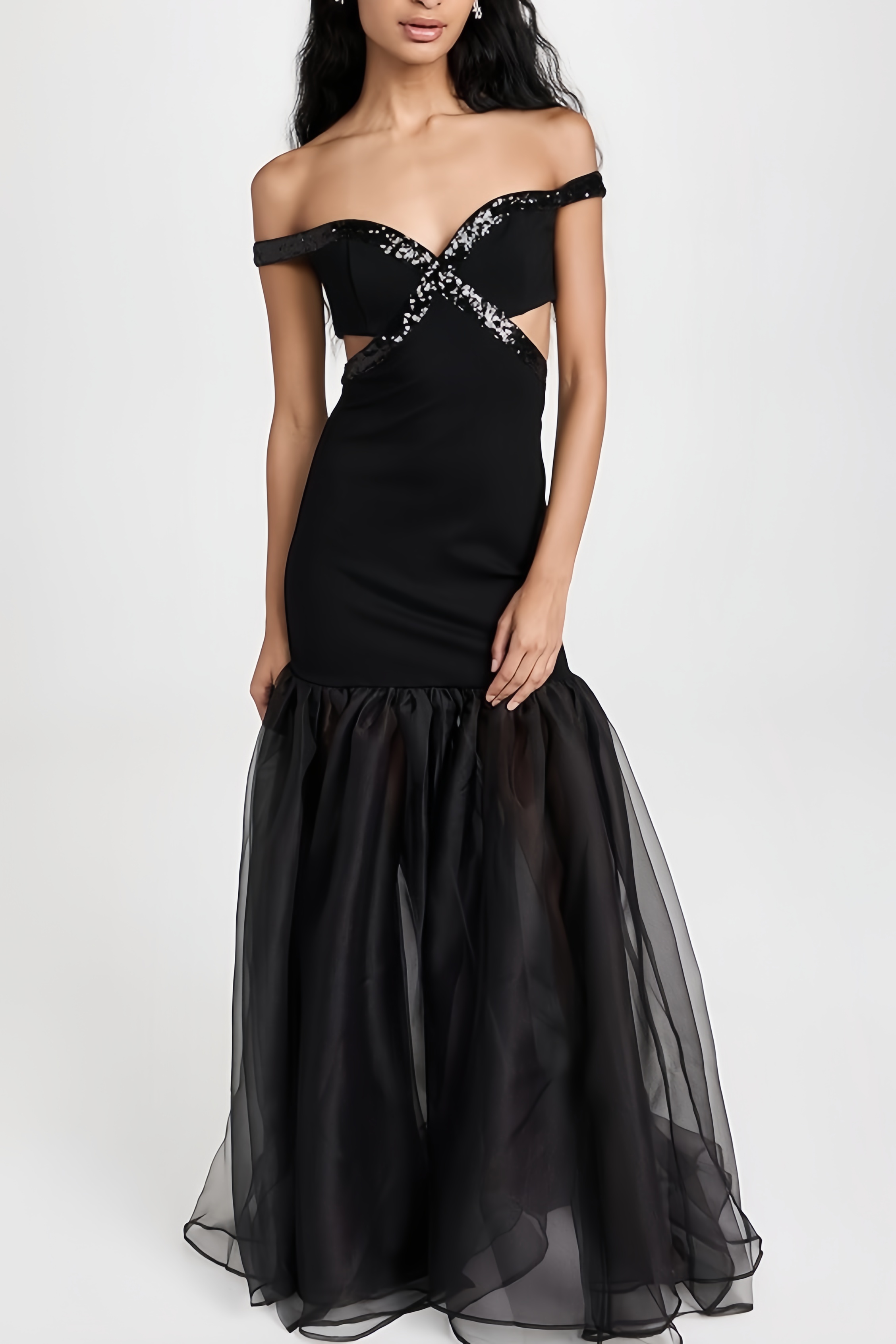 Rivka Sequined Ponte Maxi Dress