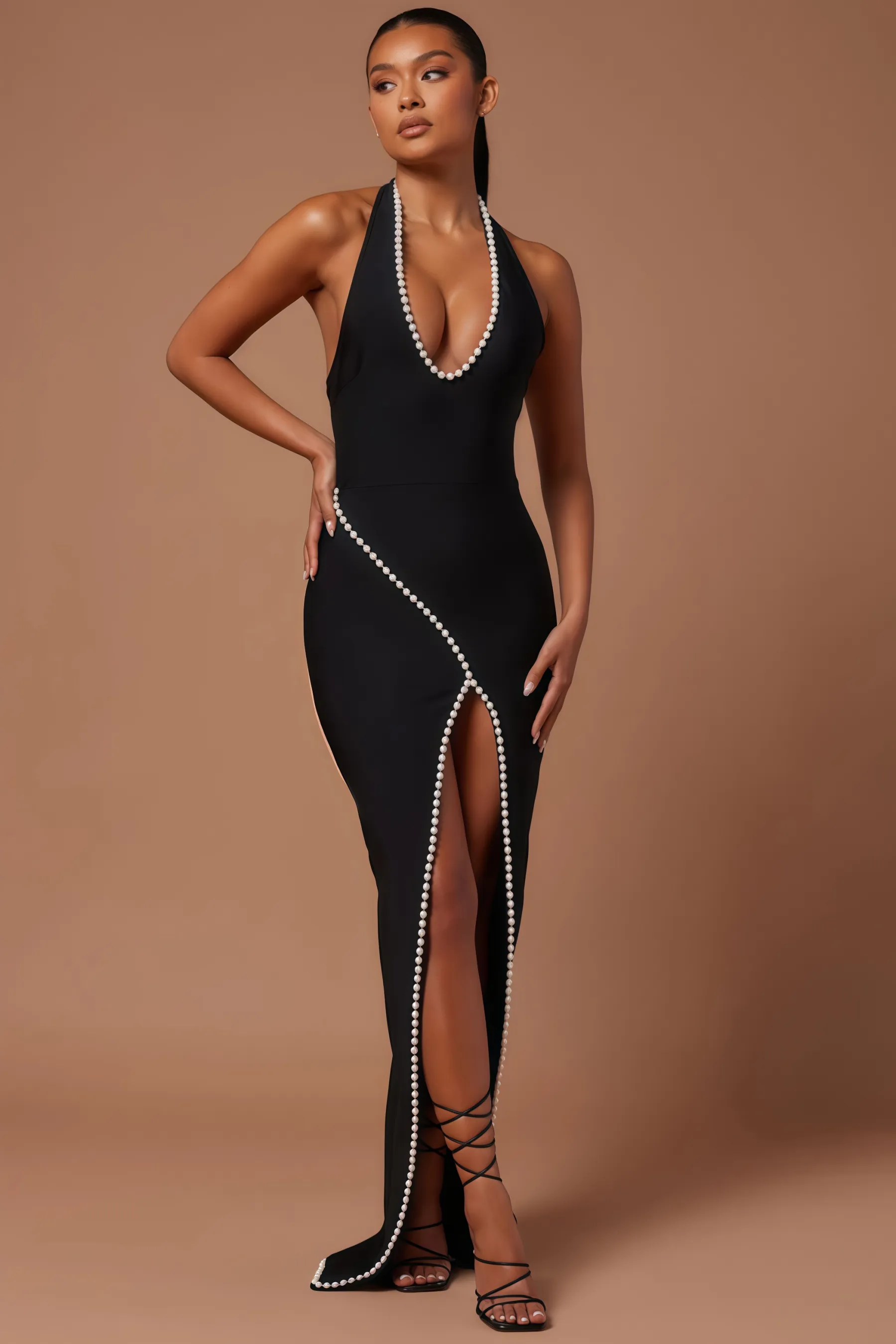 Dorian Embellished Bandage Maxi Dress