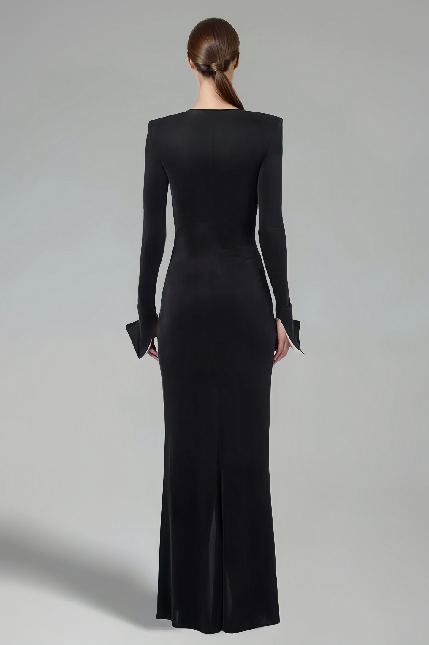 Fola Bow Deep-V Maxi Dress
