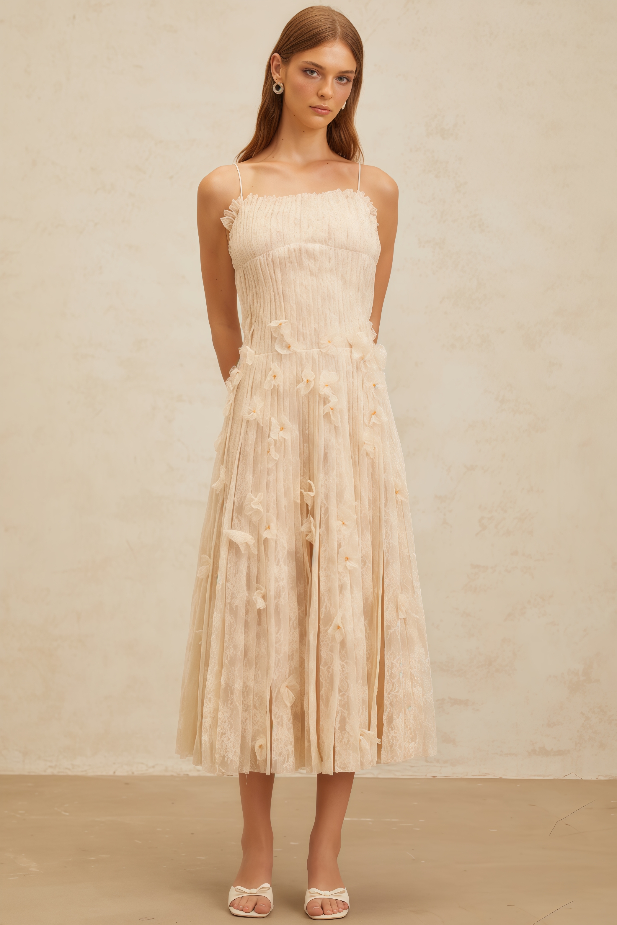 Urikd 3D Flower Strapless Maxi Dress