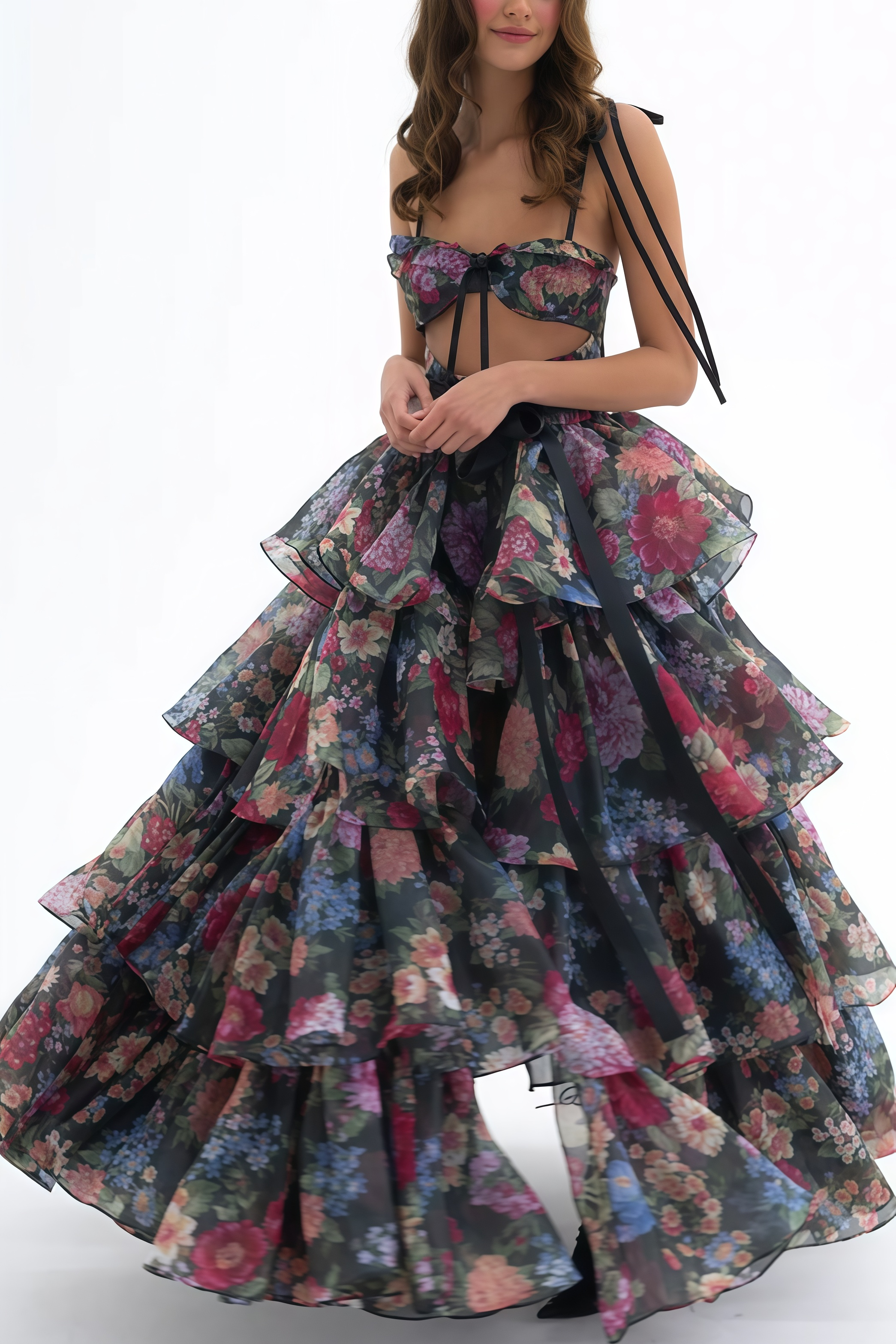 Jary Strapless Floral Maxi Dress