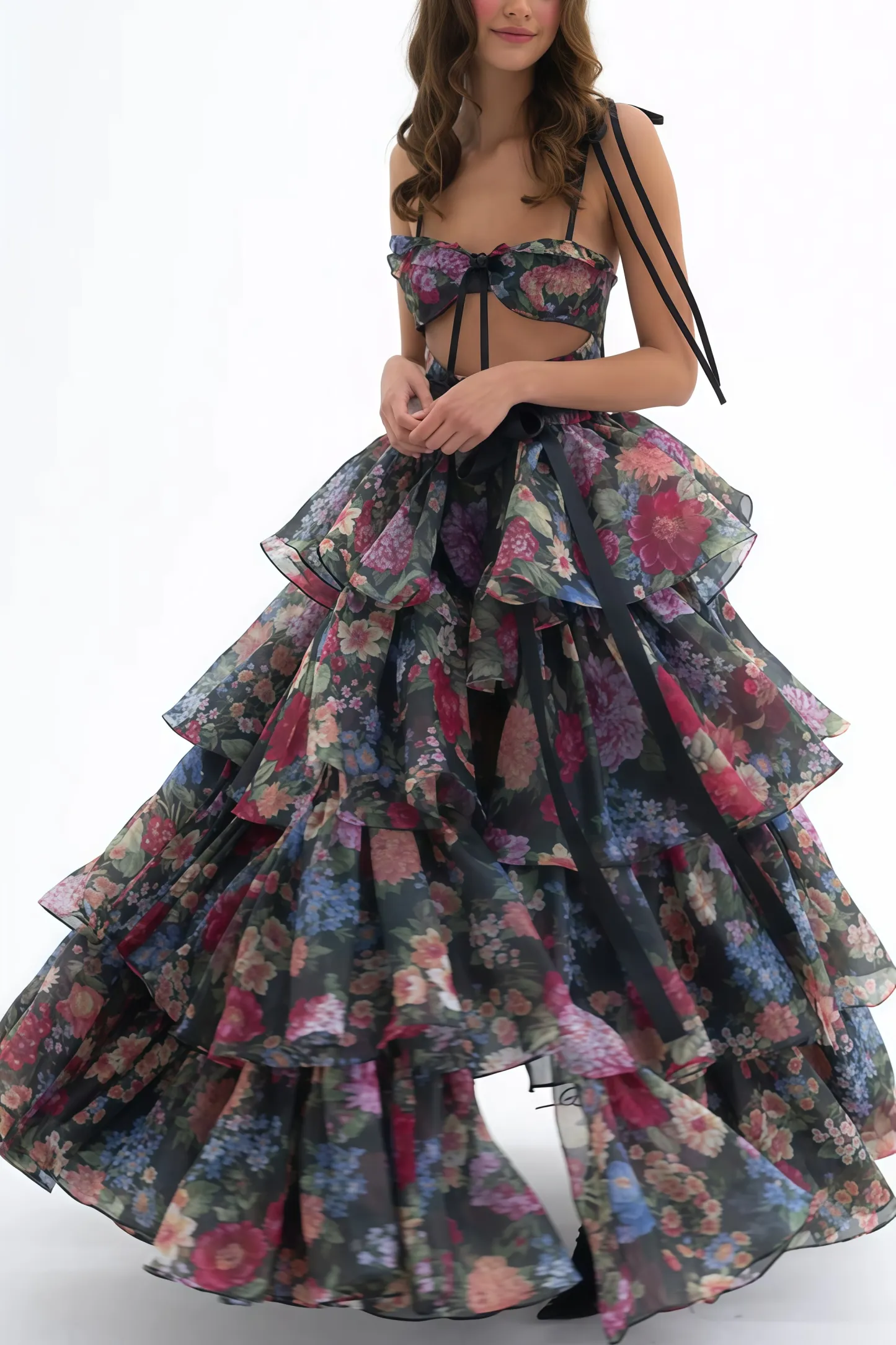 Jary Strapless Floral Maxi Dress