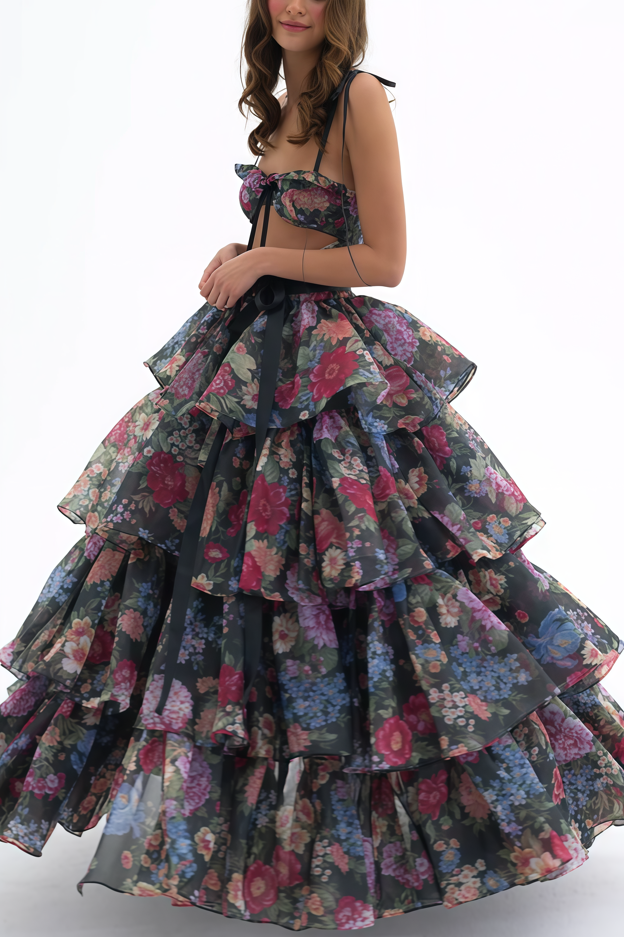 Jary Strapless Floral Maxi Dress