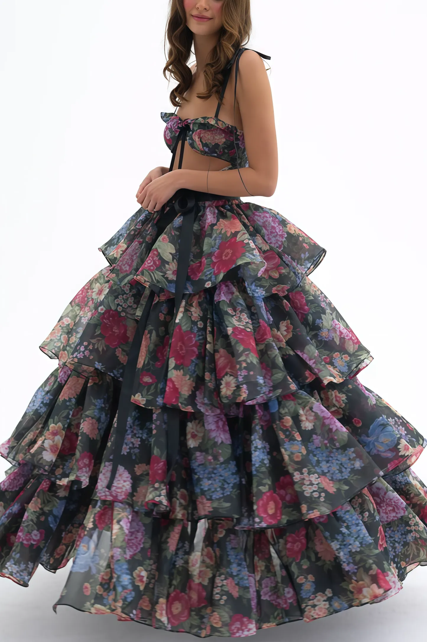 Jary Strapless Floral Maxi Dress