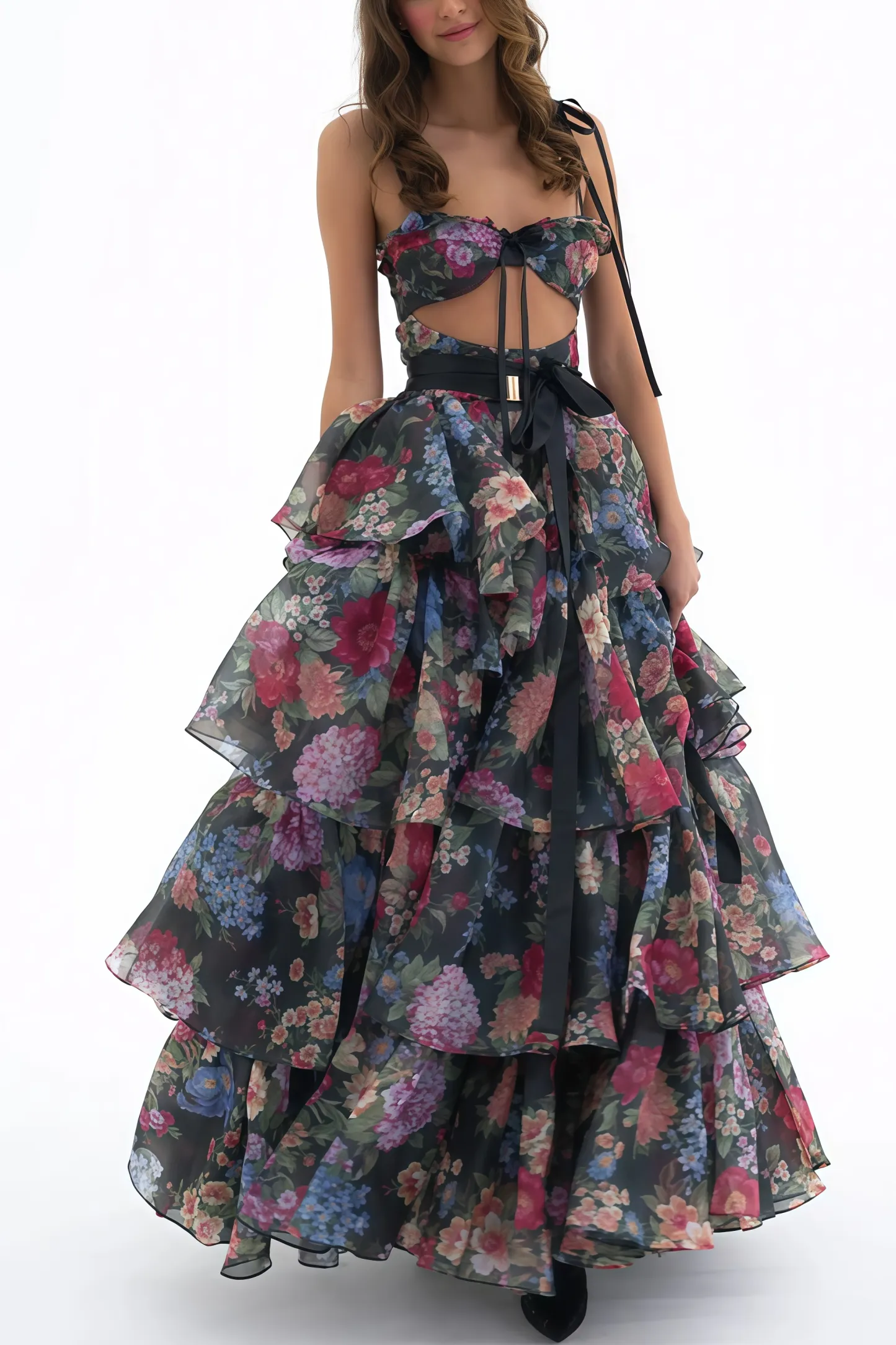Jary Strapless Floral Maxi Dress