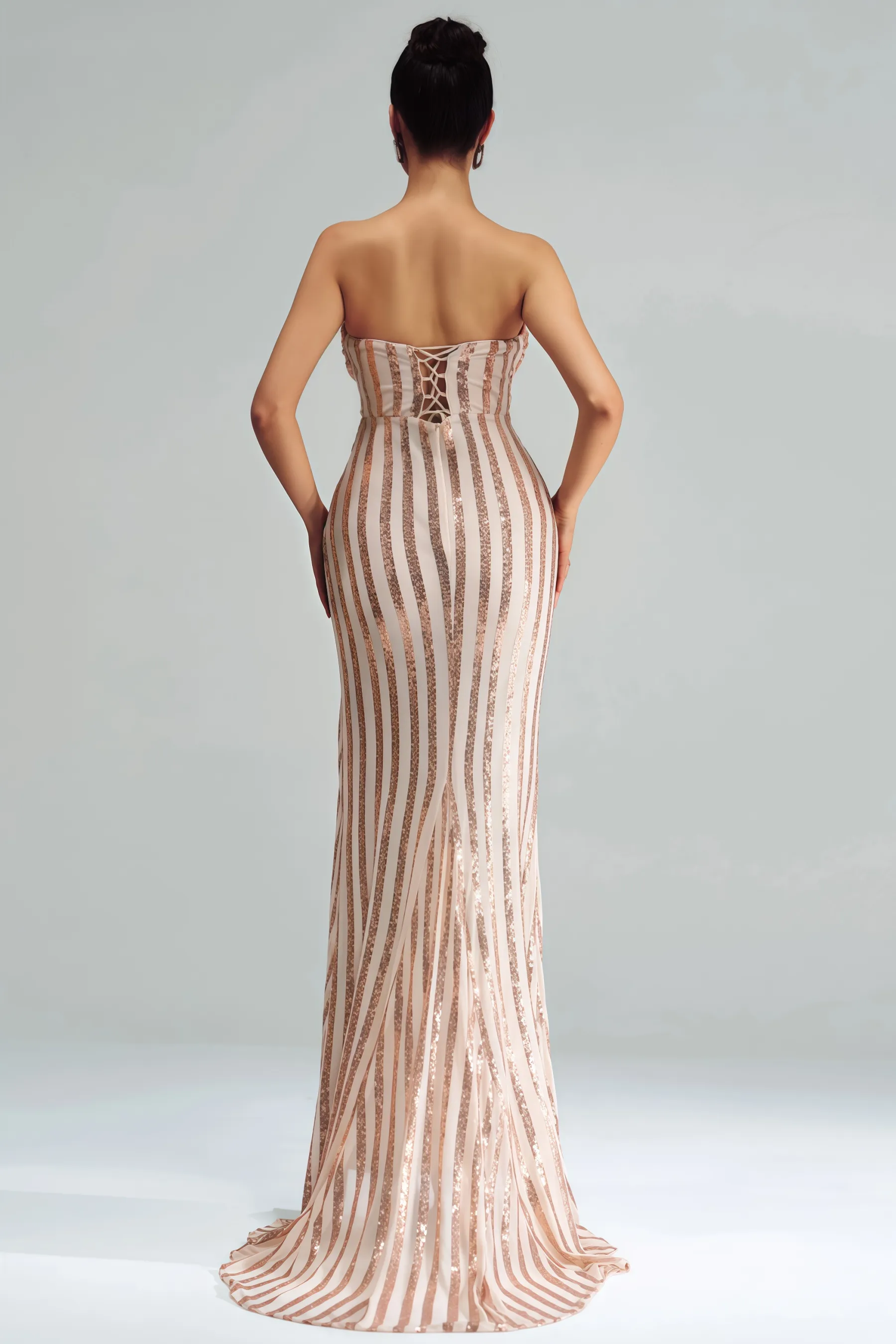 Albie Sheath Sequin Slit Maxi Dress