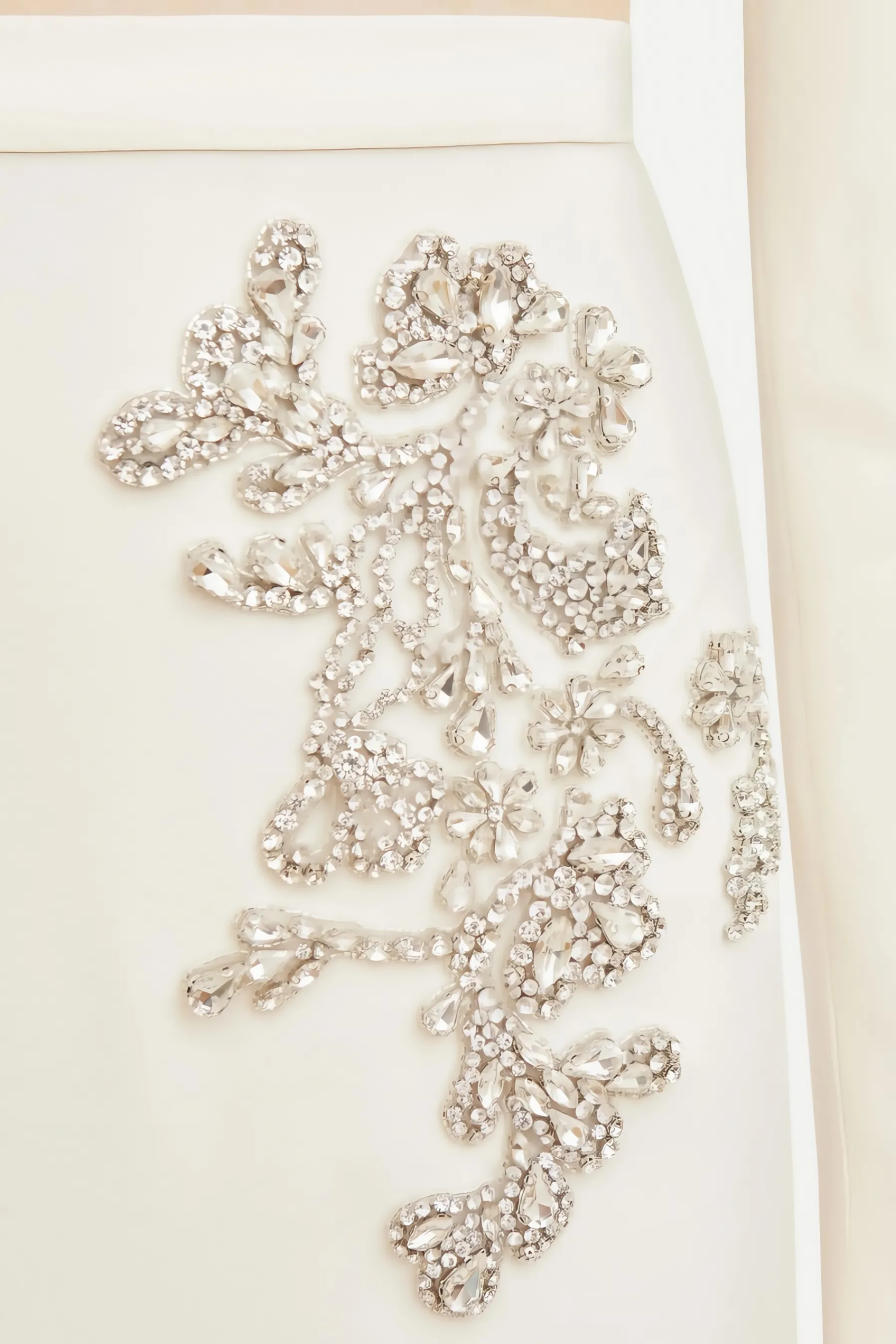 Sebast White Diamond-Studded Maxi Dress Set