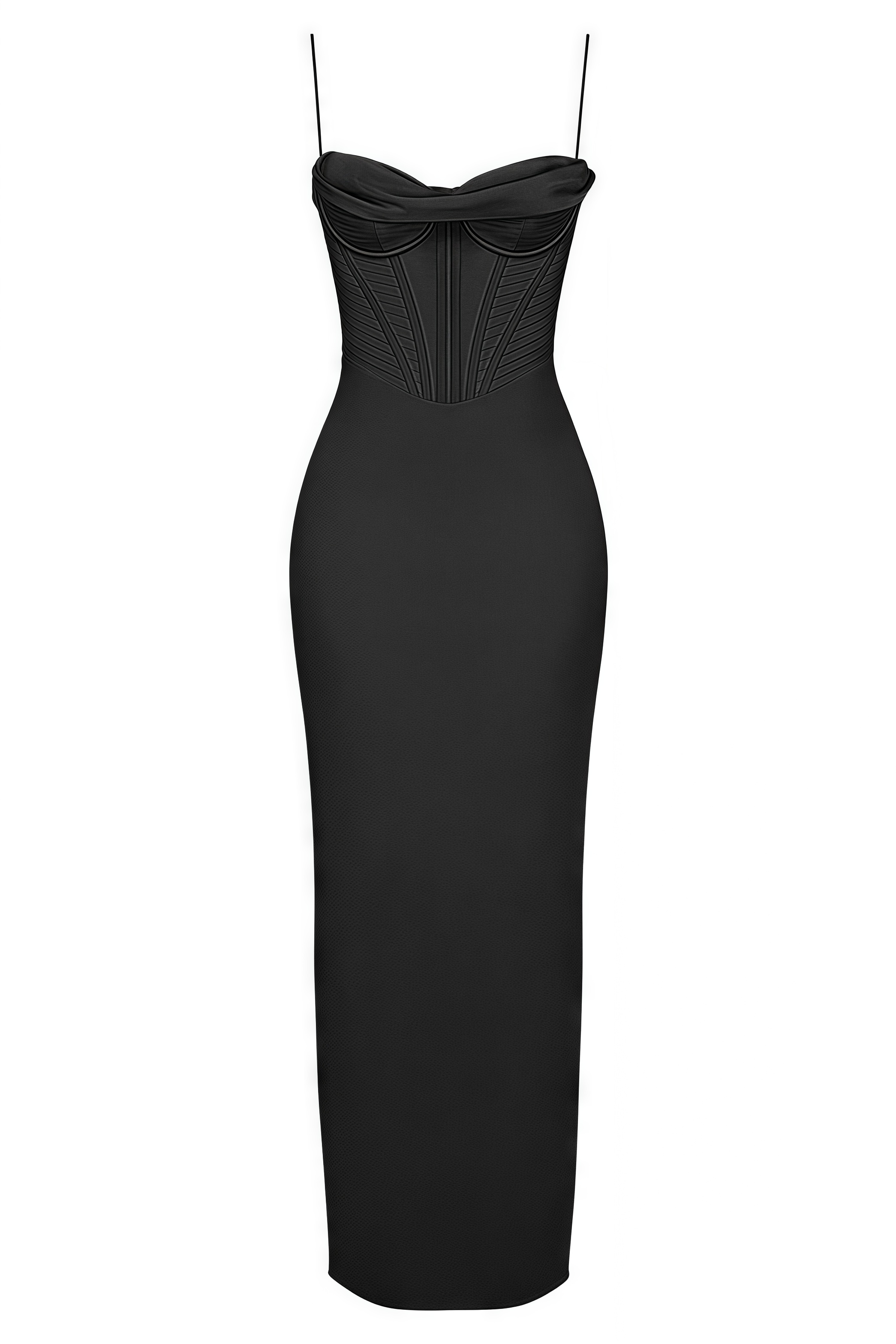 Lesa Black Corset Maxi Dress