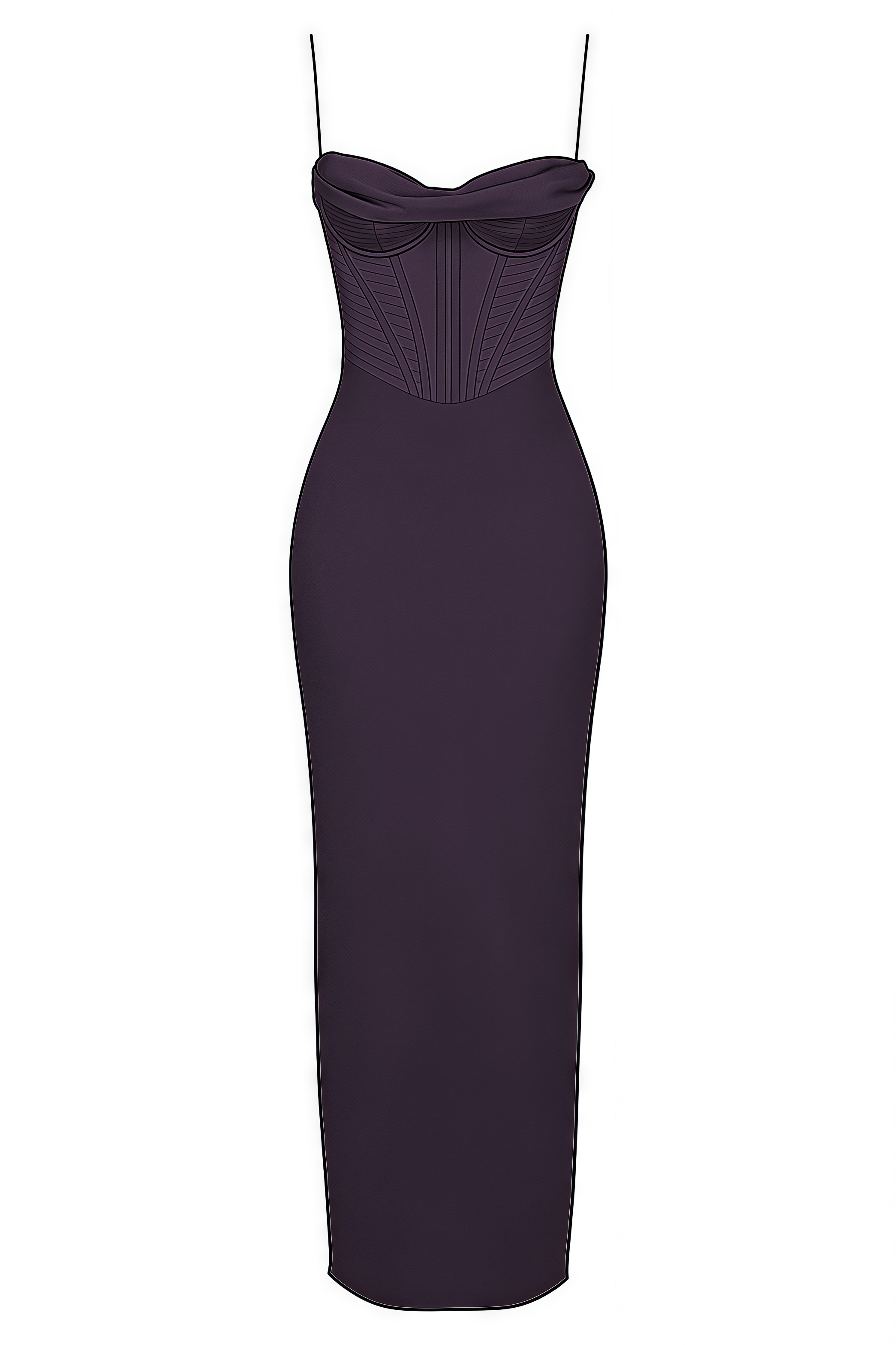 Elily Night Shade Corset Maxi Dress