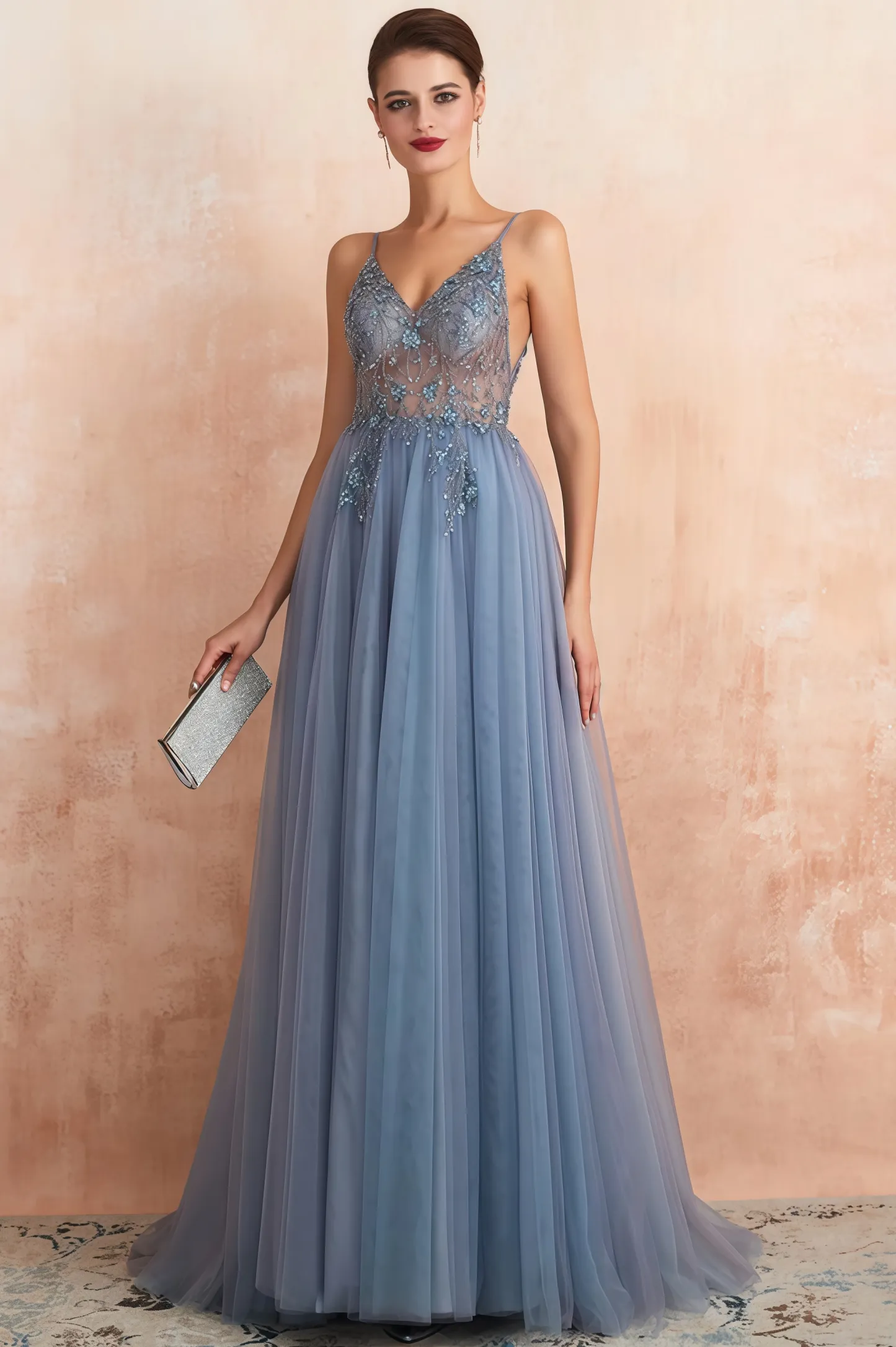 Luz Mesh and Diamond Maxi Dress