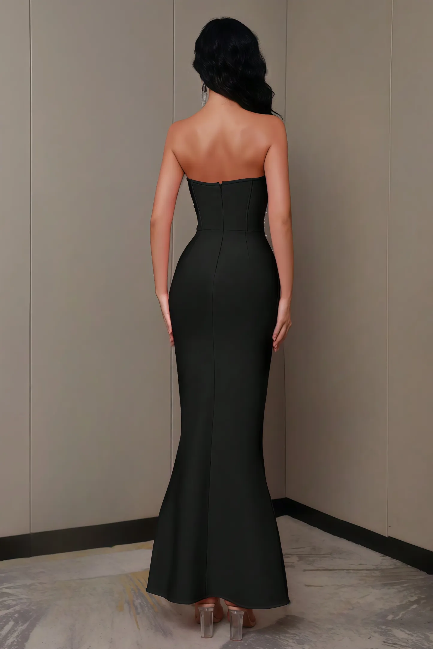 Lita Black Bandage Maxi Dress