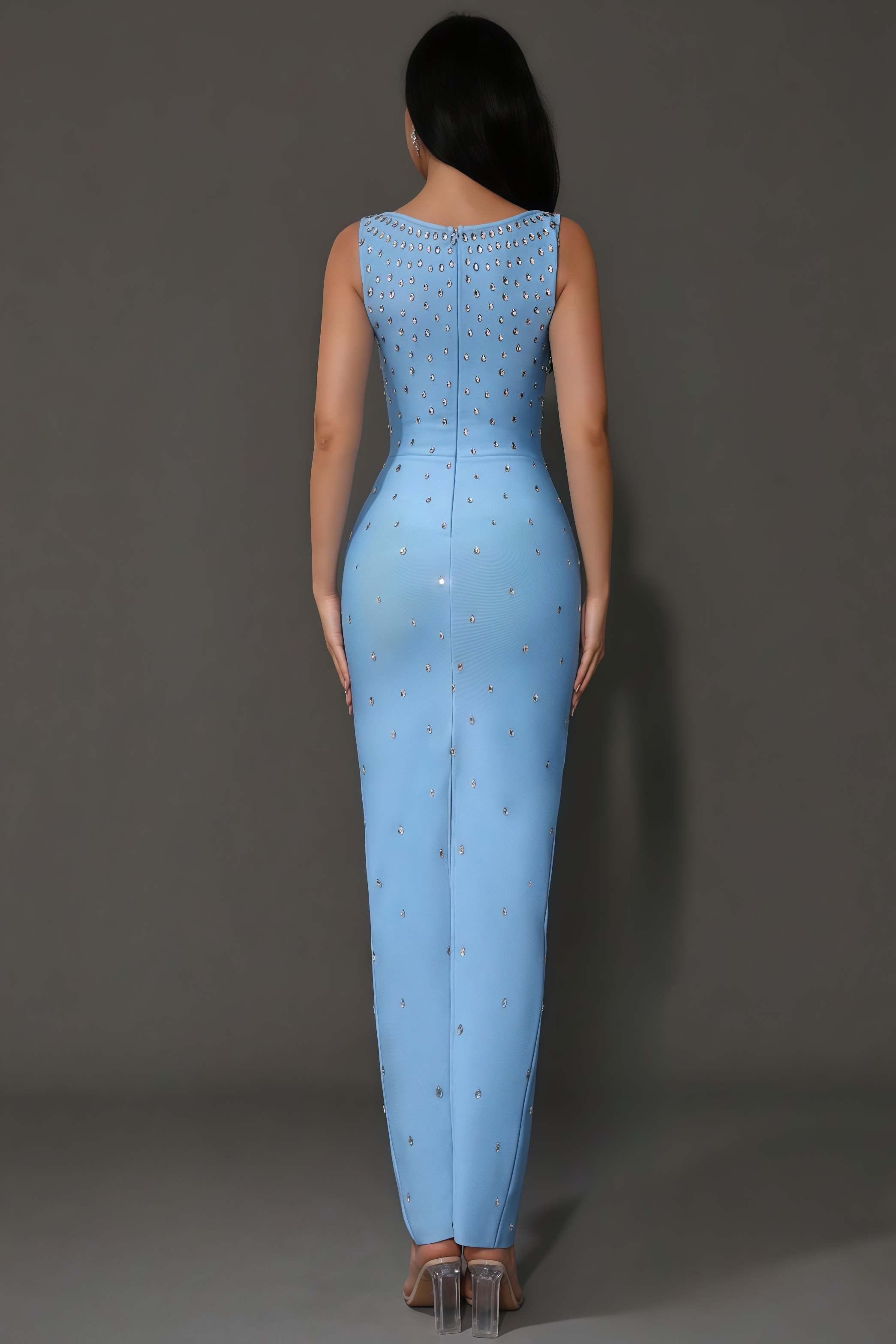 Freda Rhinestone Bandage Maxi Dress