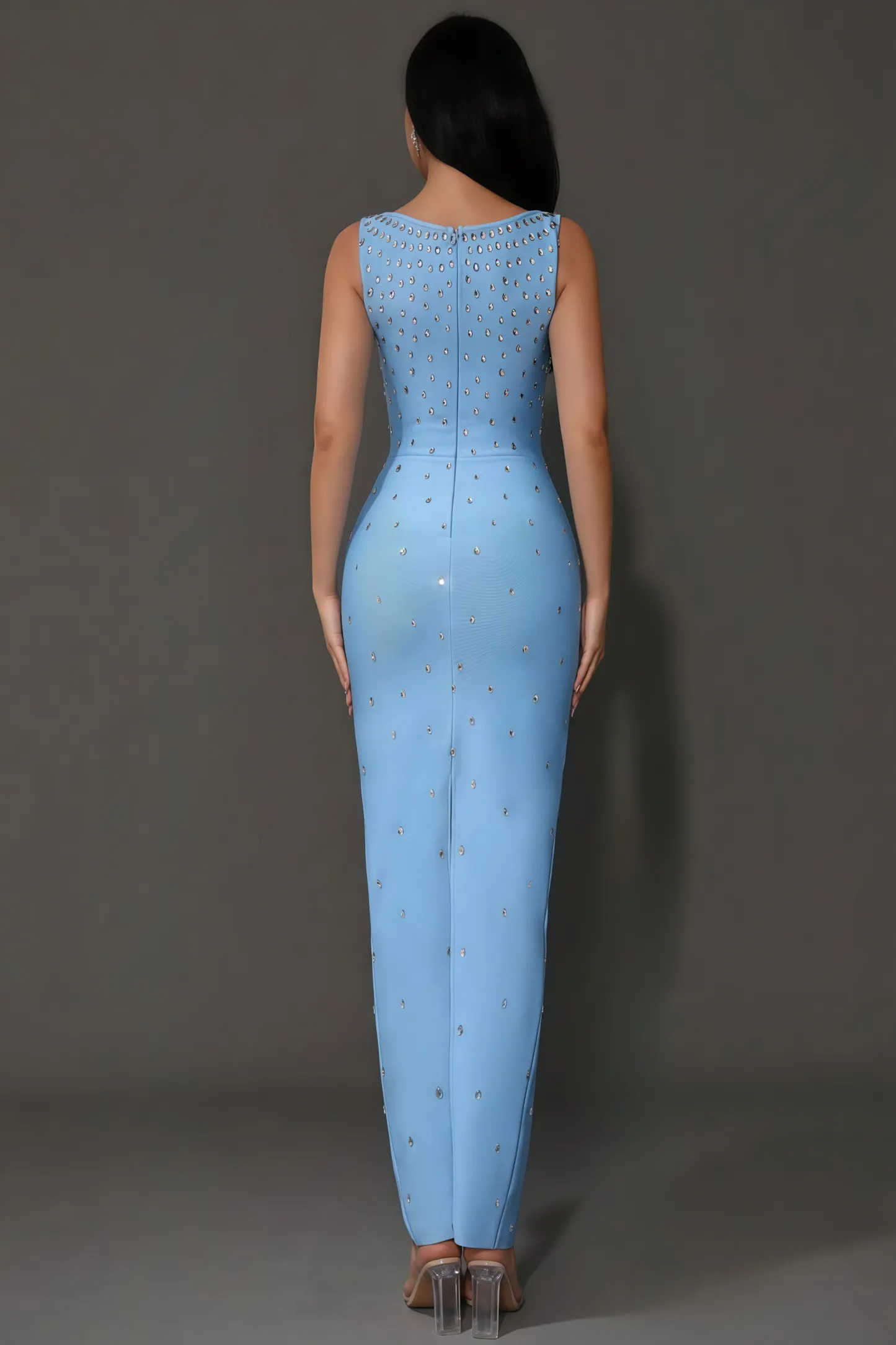 Freda Rhinestone Bandage Maxi Dress