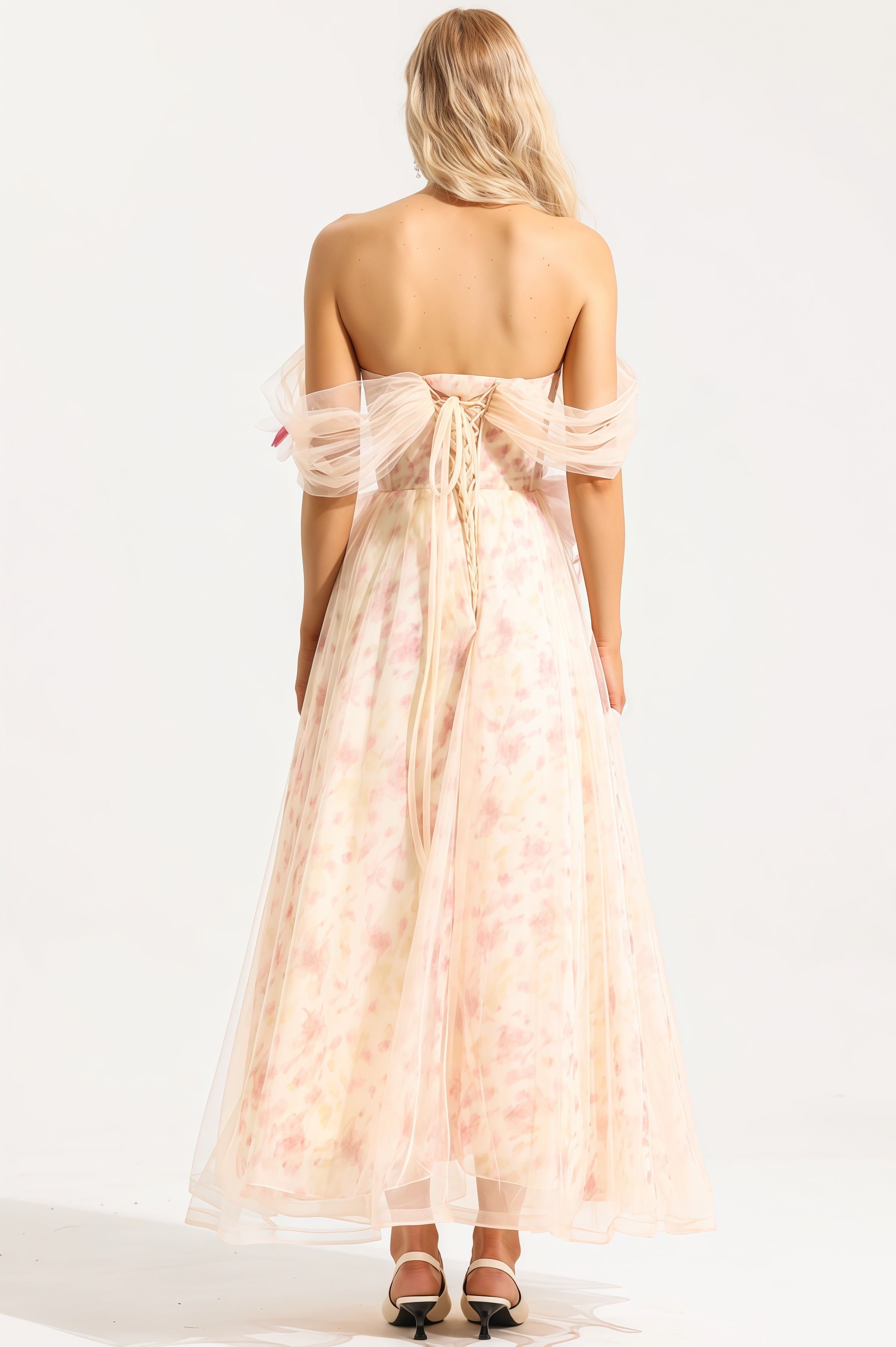 Amory 3D Floral Off-Shoulder Midi Dress