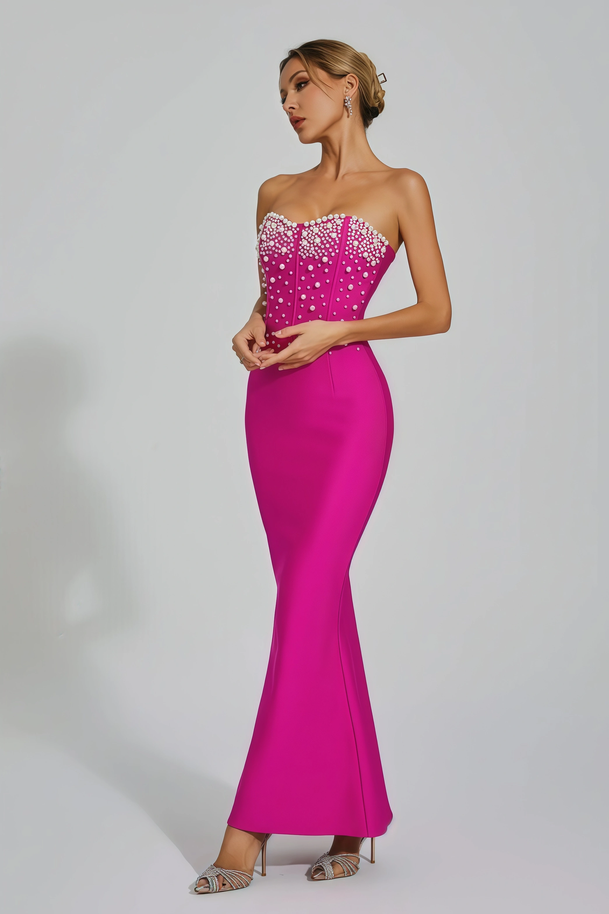 Romia Beaded Bandage Maxi Dress