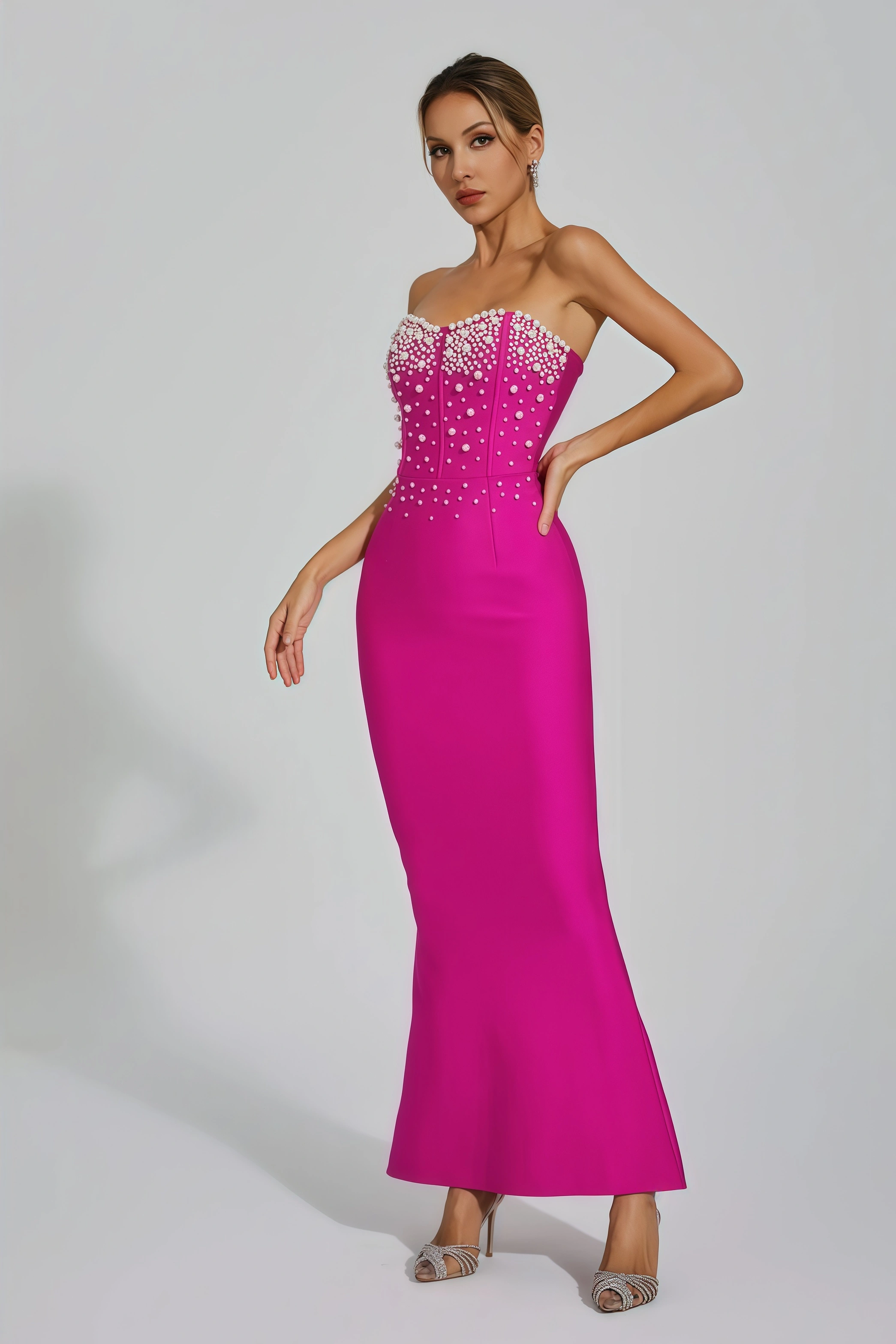 Romia Beaded Bandage Maxi Dress