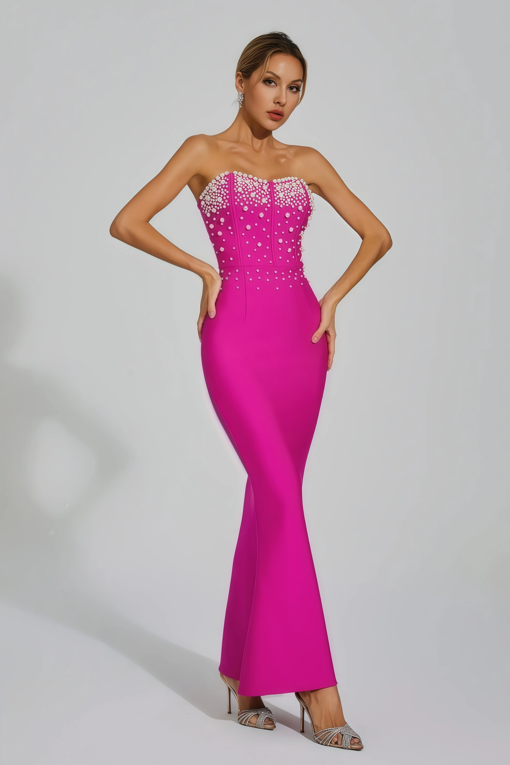 Romia Beaded Bandage Maxi Dress
