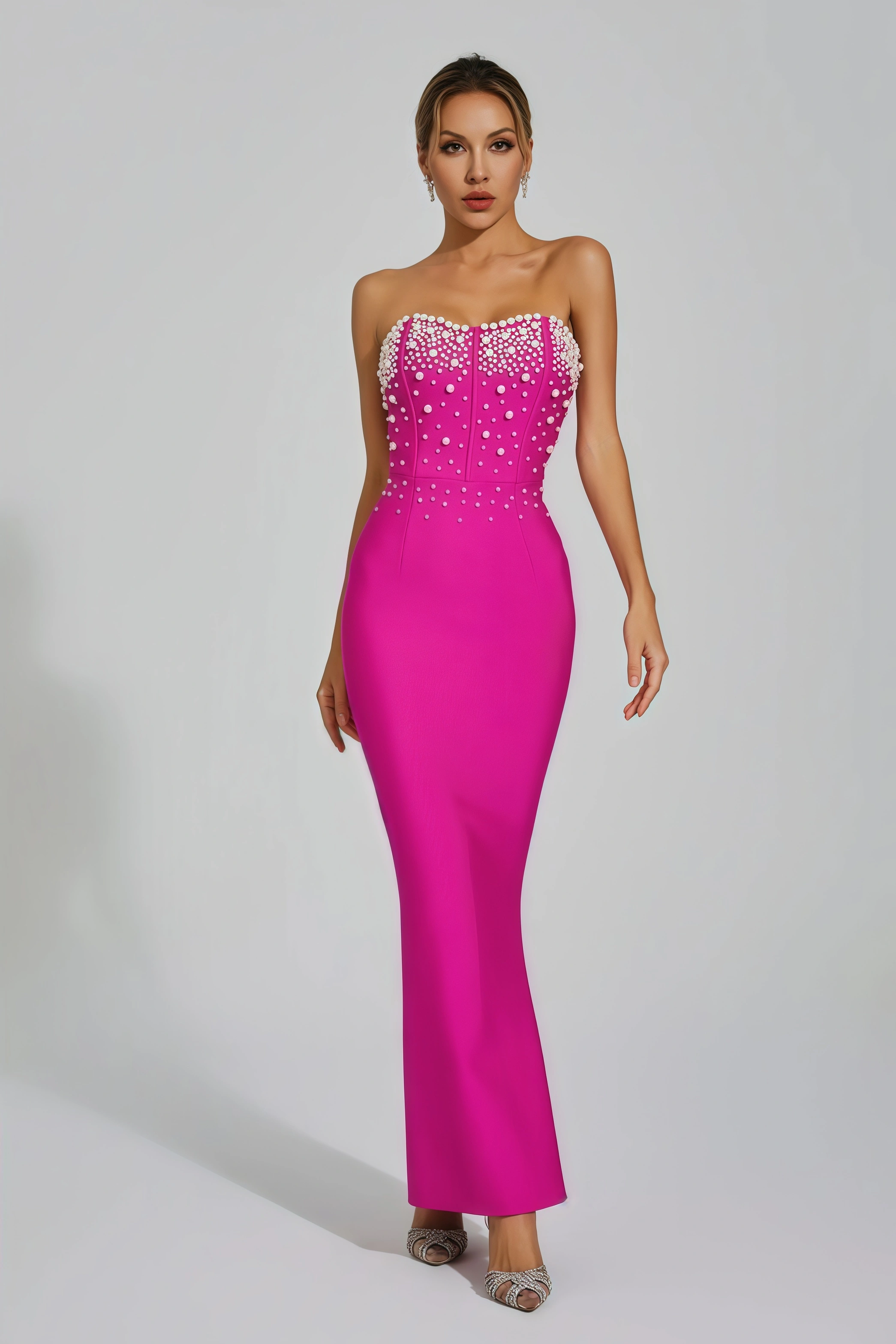 Romia Beaded Bandage Maxi Dress