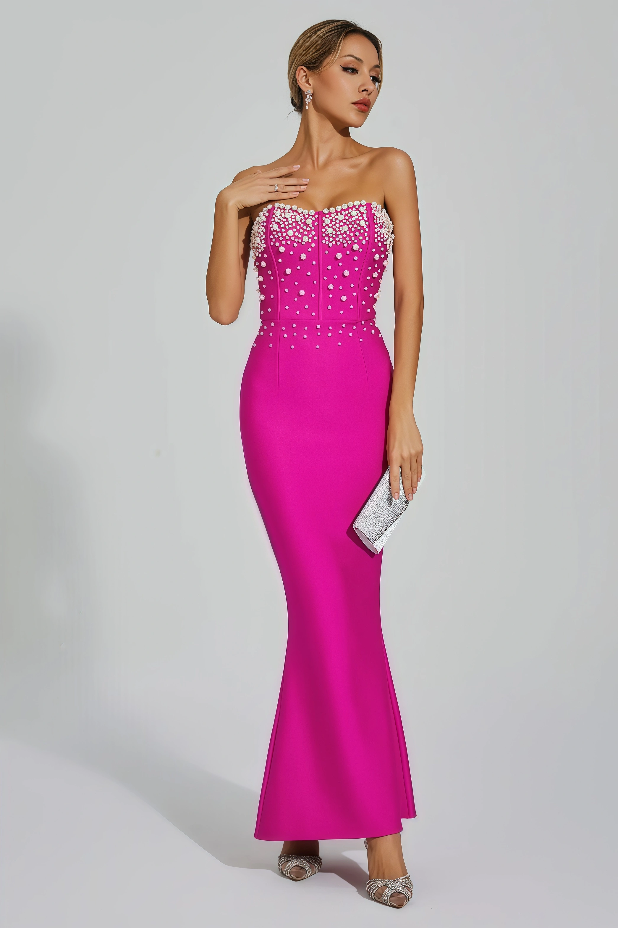 Romia Beaded Bandage Maxi Dress