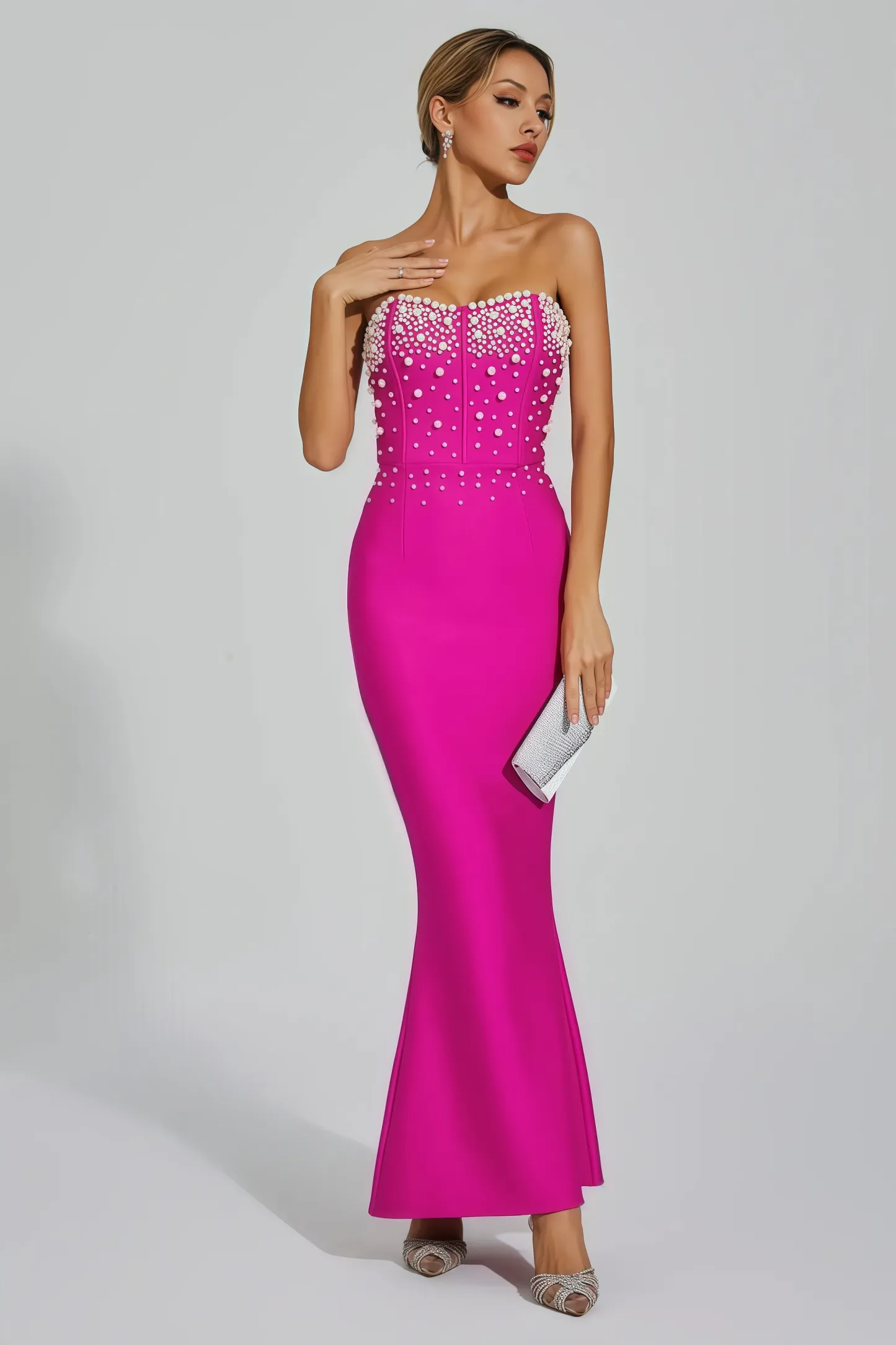 Romia Beaded Bandage Maxi Dress