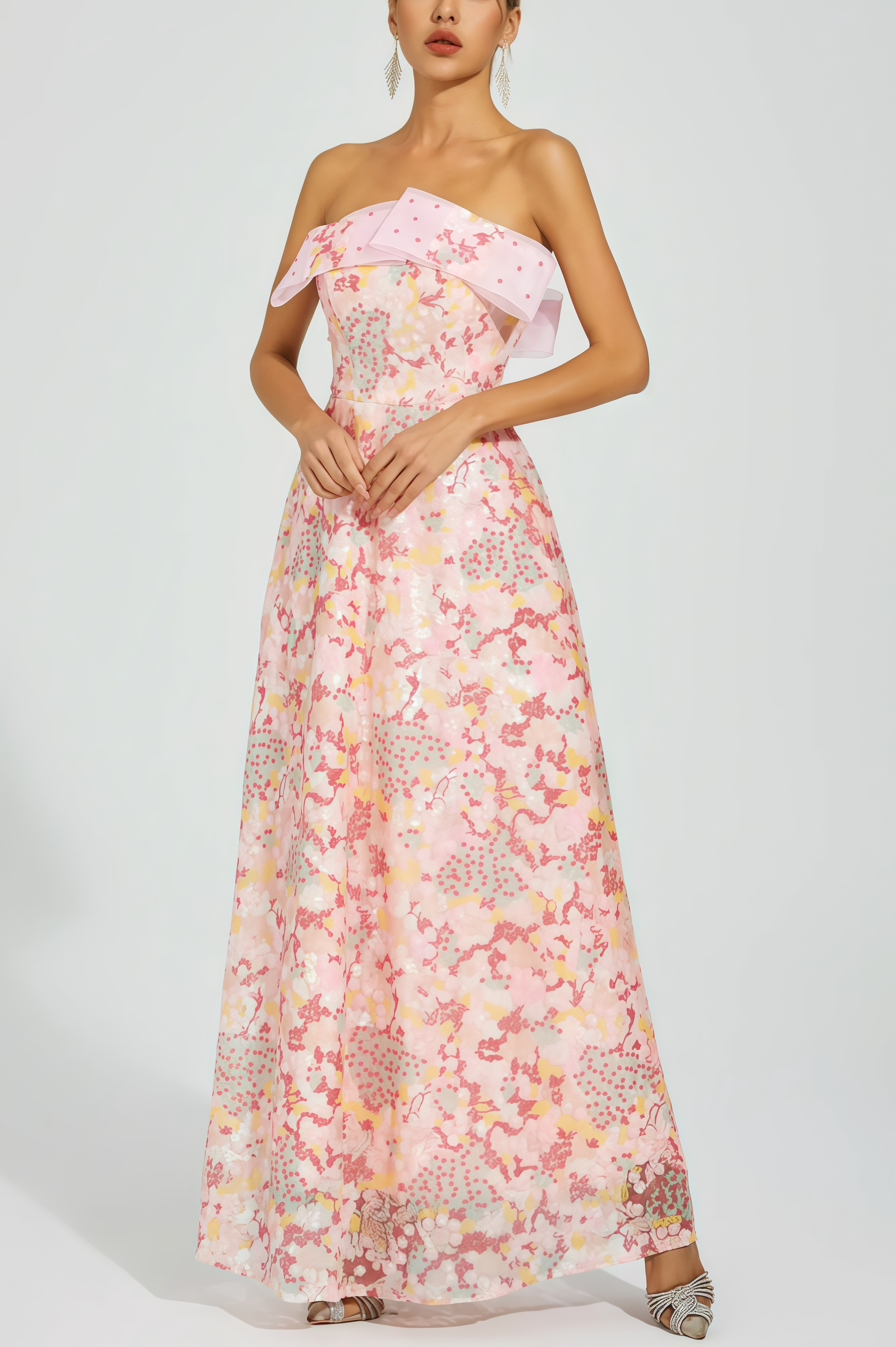 Nivenad Pink Sequin Bodycon Maxi Dress