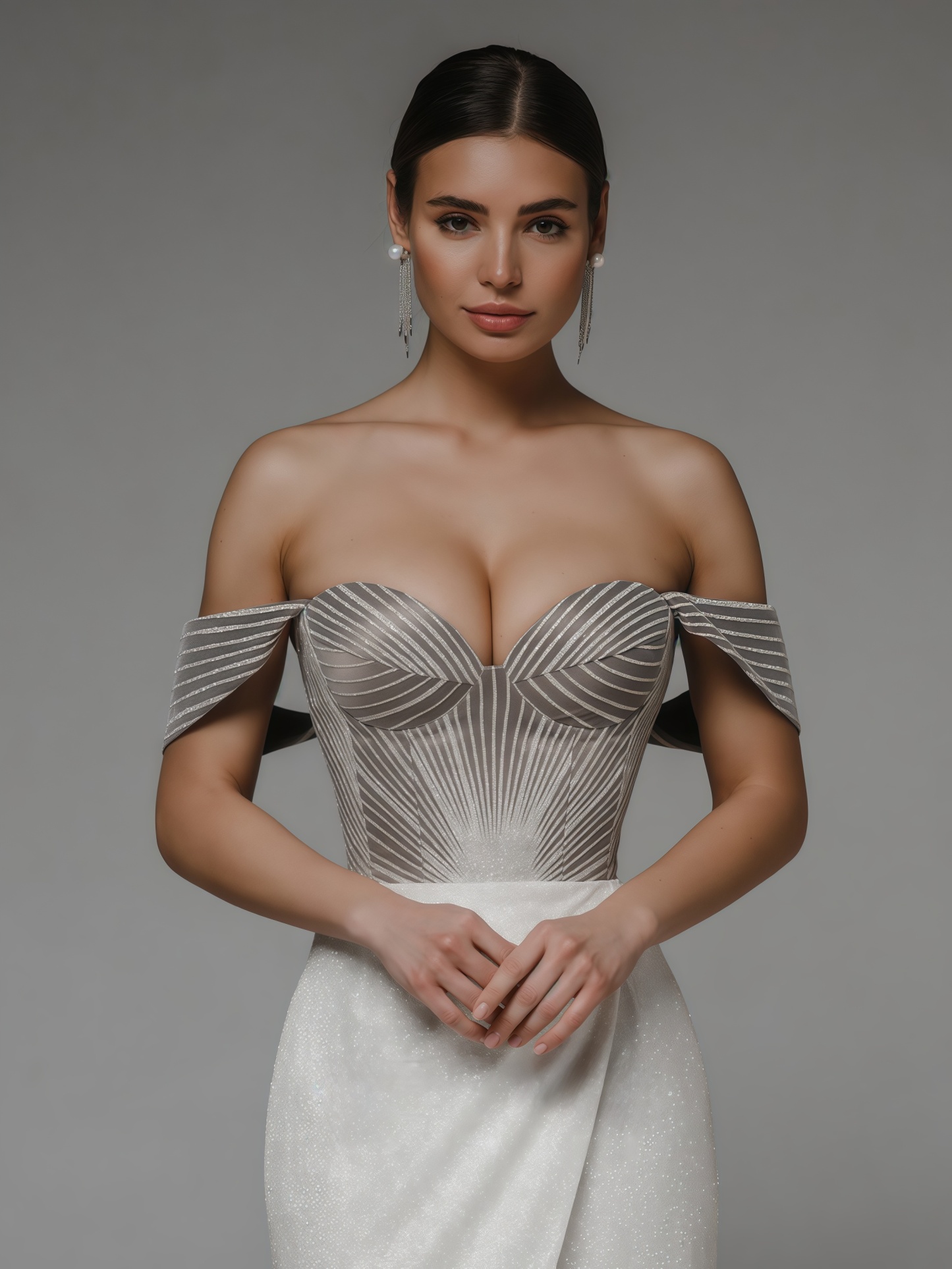 Juno Backless Split Maxi Dress-Grey