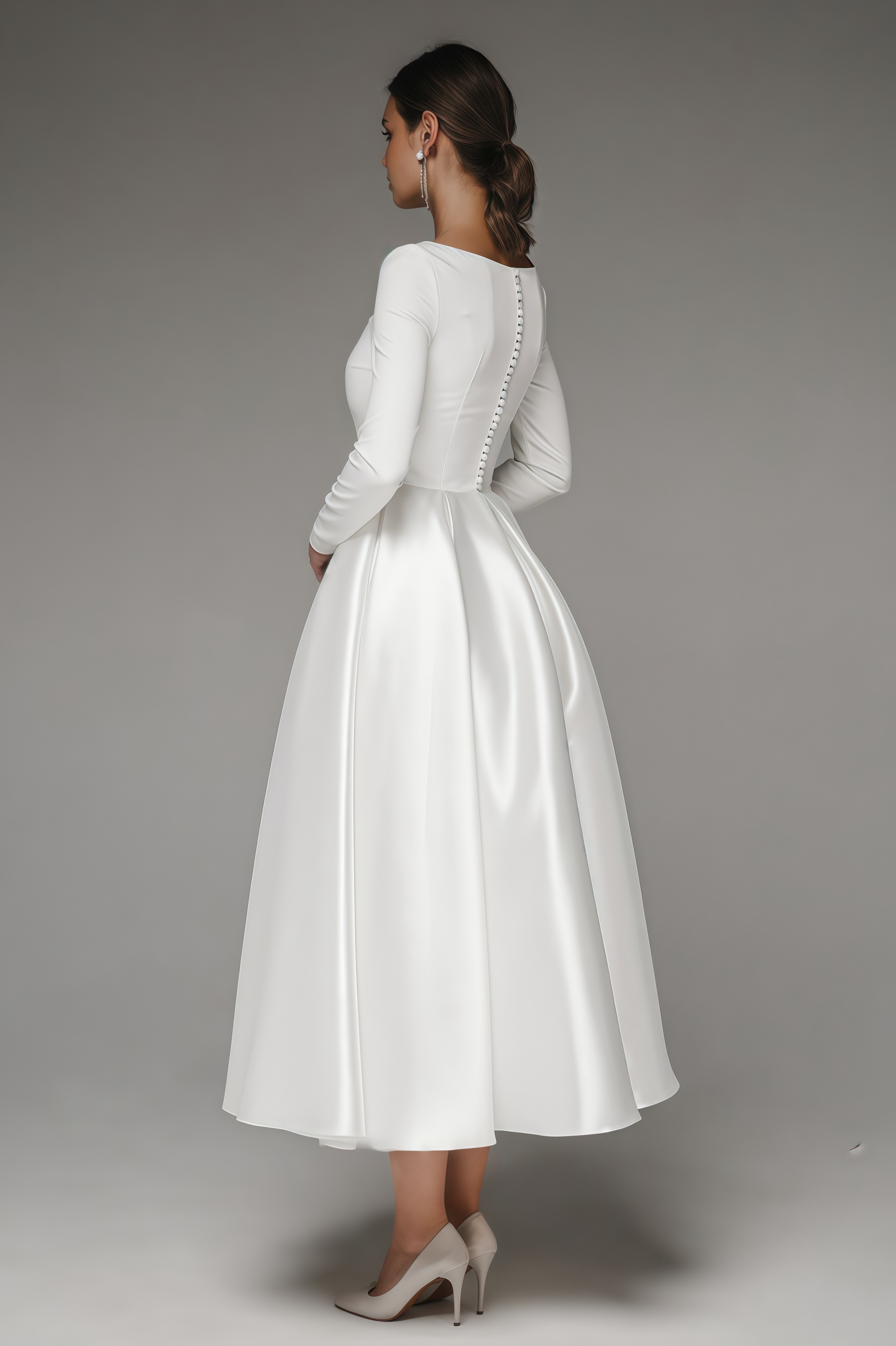 Nalea White Simple Maxi Dress