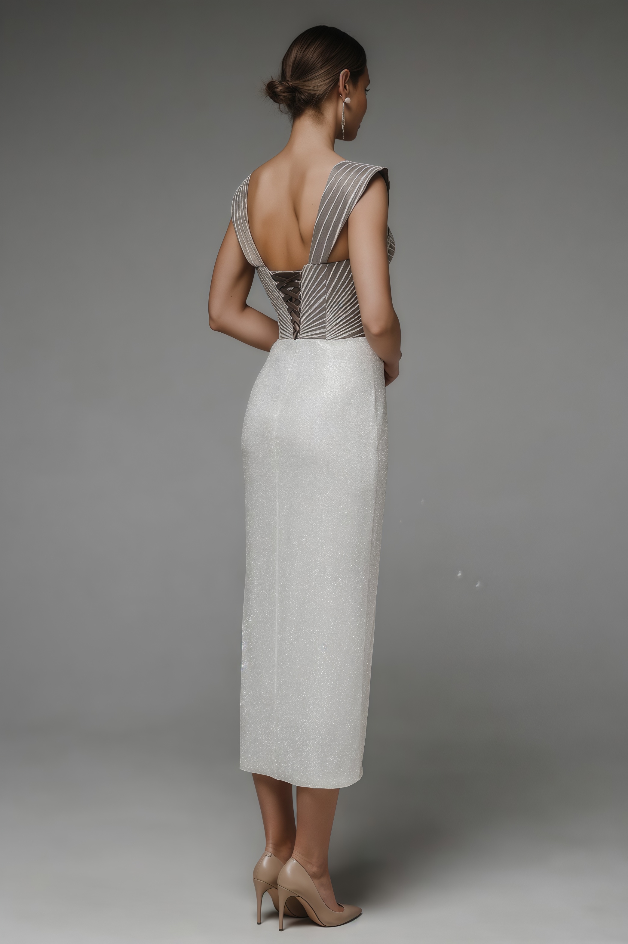 Juno Backless Split Maxi Dress-Grey