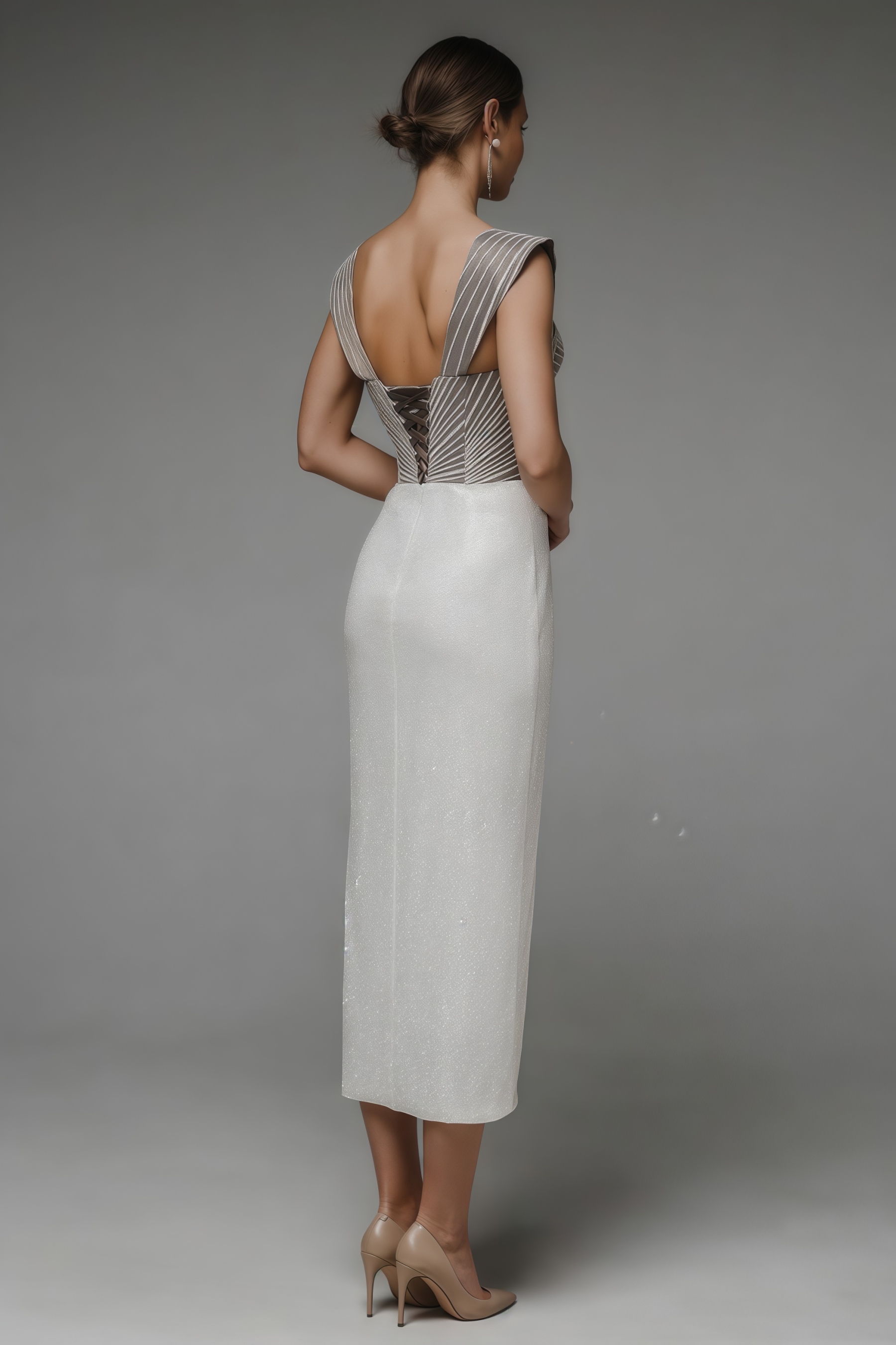 Juno Backless Split Maxi Dress-Grey