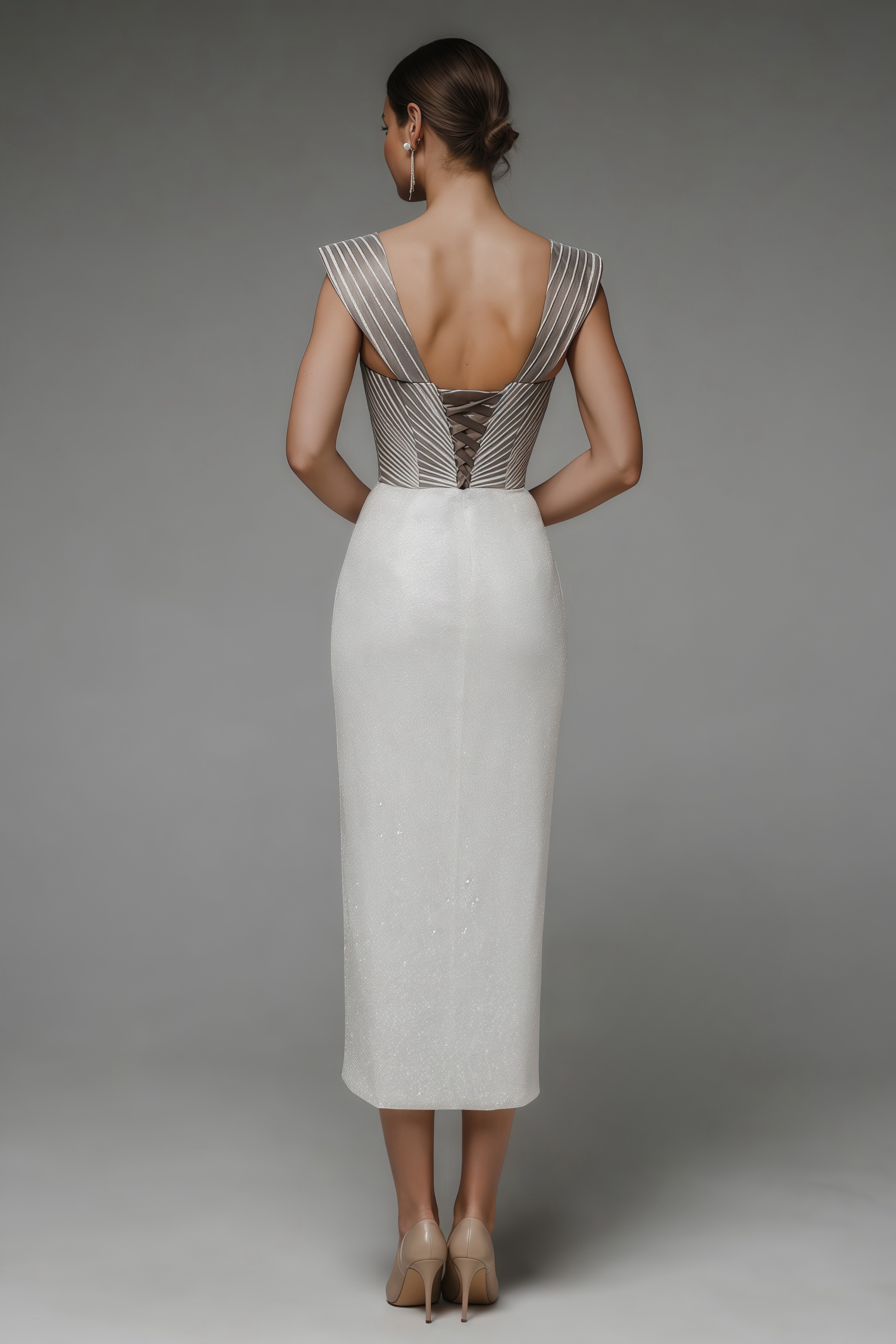 Juno Backless Split Maxi Dress-Grey