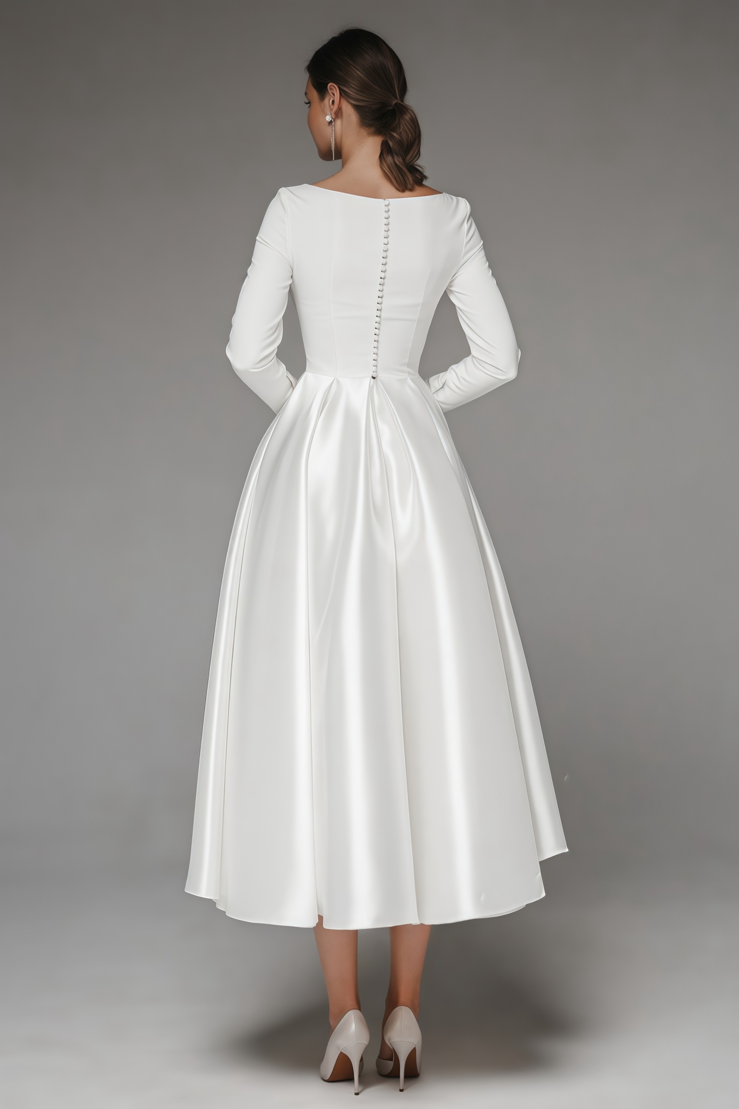 Nalea White Simple Maxi Dress